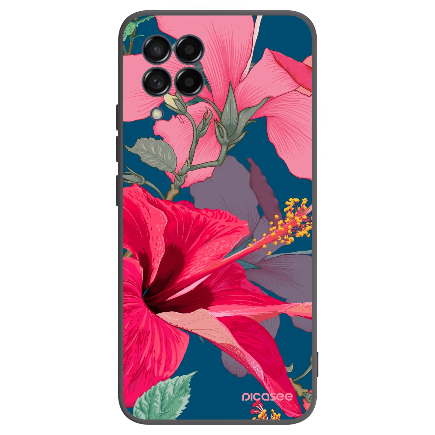 Picasee fekete szilikon tok az alábbi mobiltelefonokra Samsung Galaxy M53 5G - Hibiscus