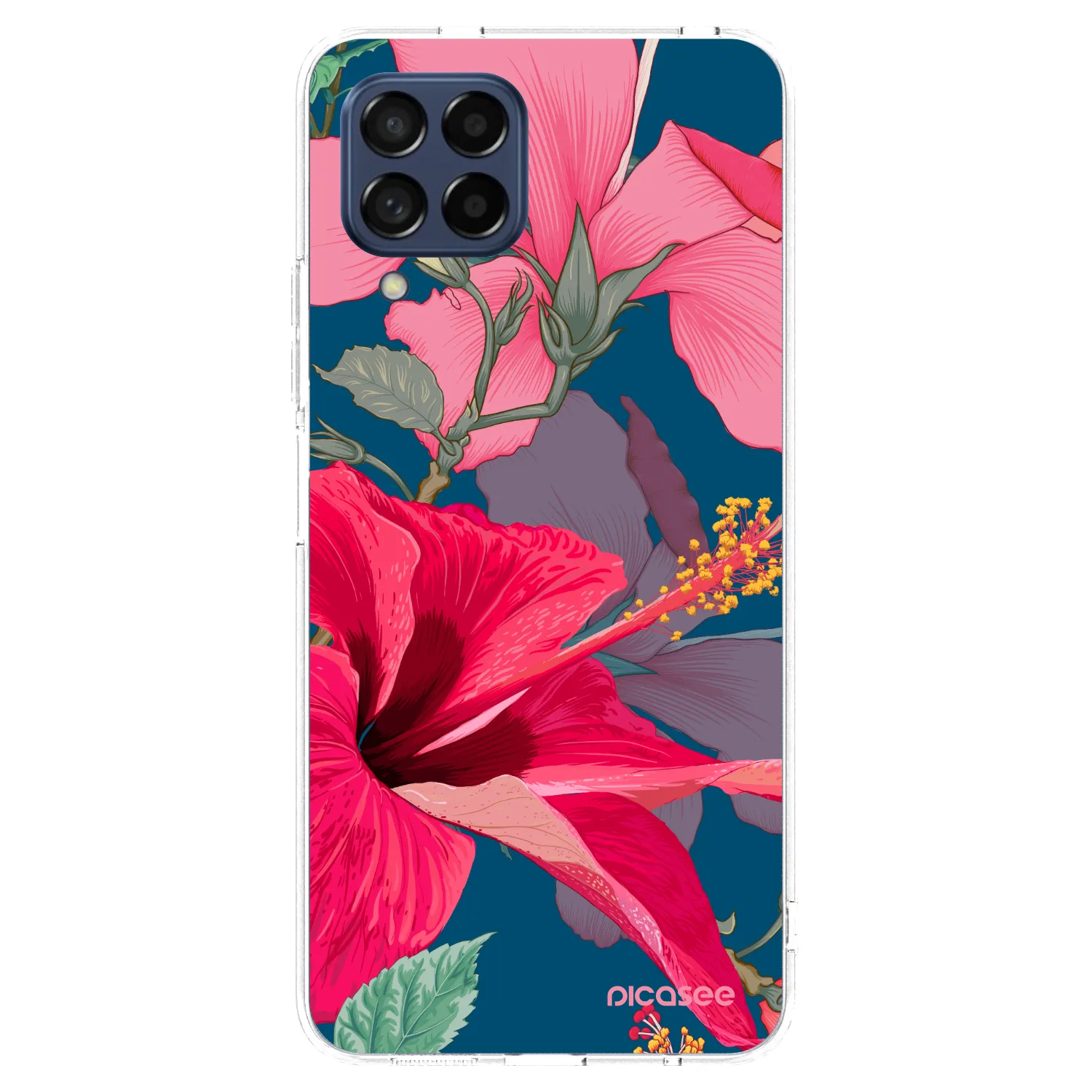 Picasee átlátszó szilikon tok az alábbi mobiltelefonokra Samsung Galaxy M53 5G - Hibiscus