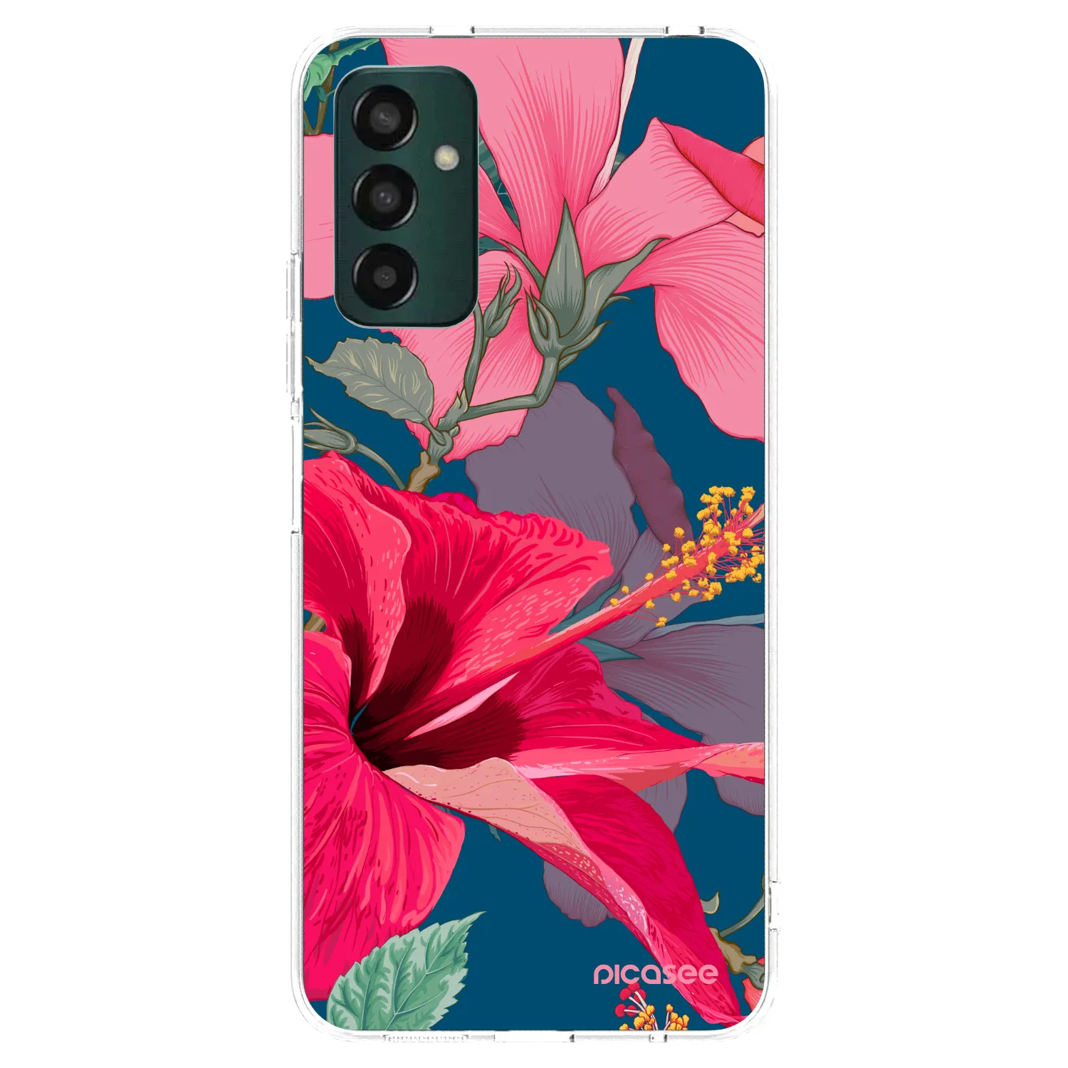 Picasee átlátszó szilikon tok az alábbi mobiltelefonokra Samsung Galaxy M13 M135F - Hibiscus