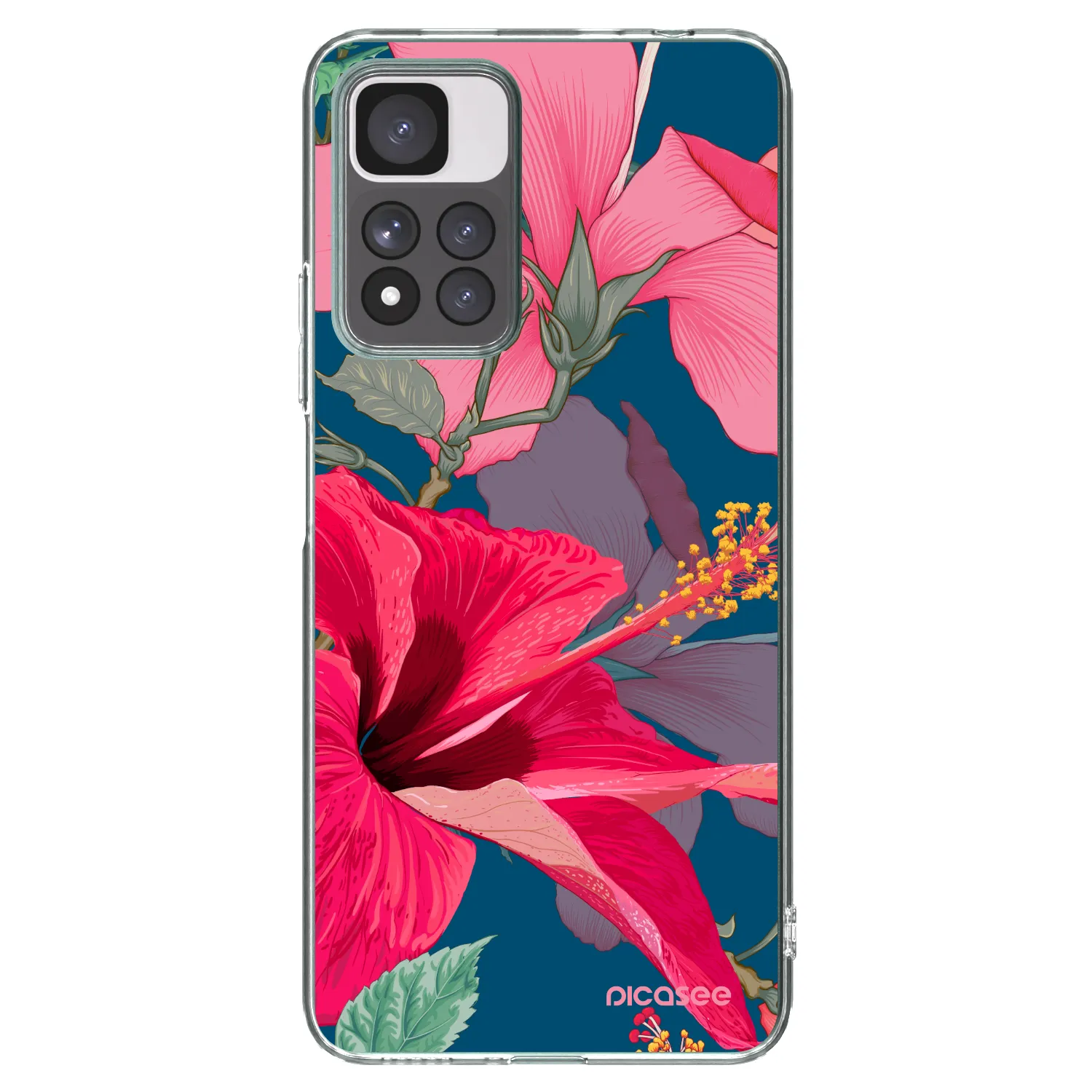 Picasee átlátszó szilikon tok az alábbi mobiltelefonokra Xiaomi Redmi Note 11 Pro+ 5G - Hibiscus
