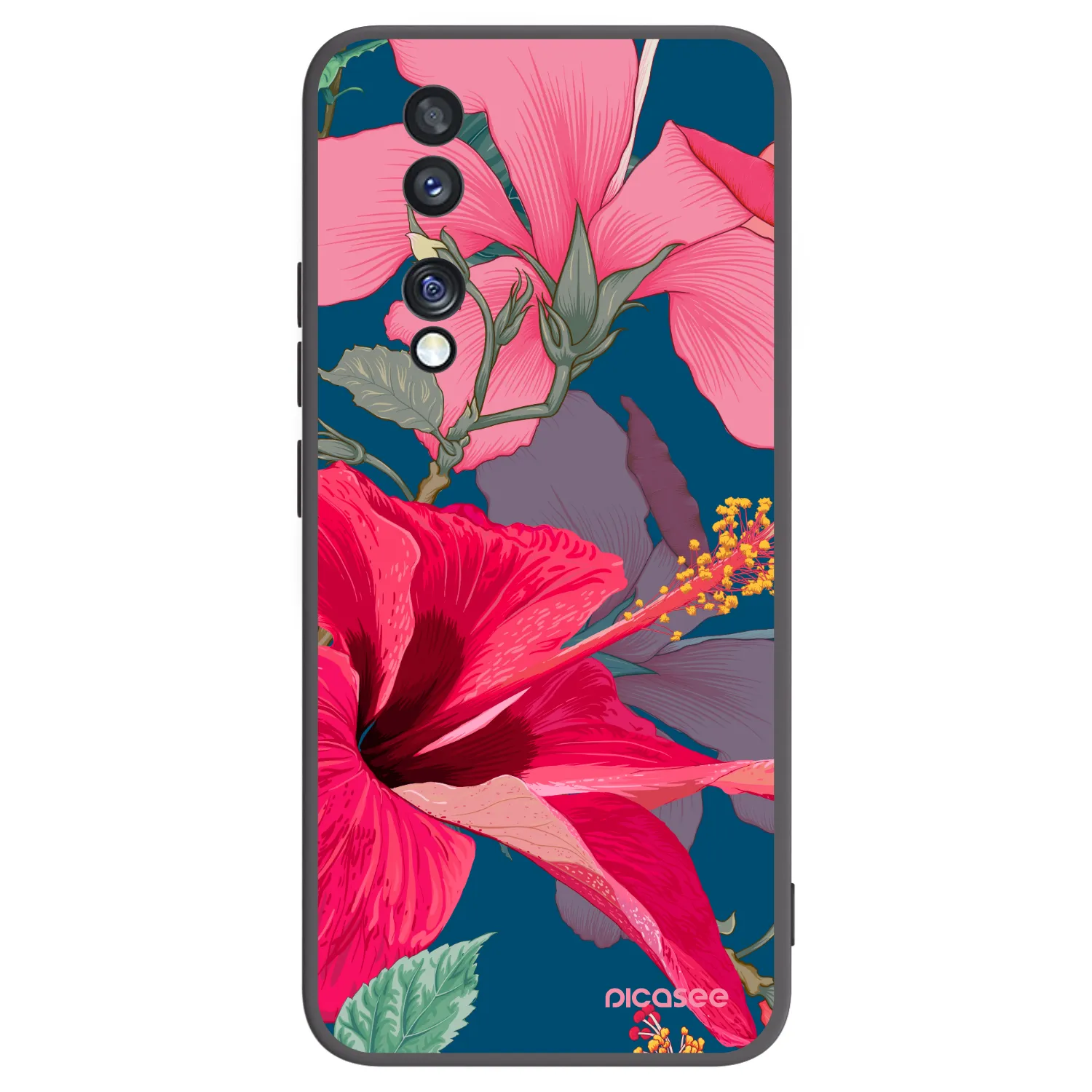 Picasee fekete szilikon tok az alábbi mobiltelefonokra Honor 70 - Hibiscus