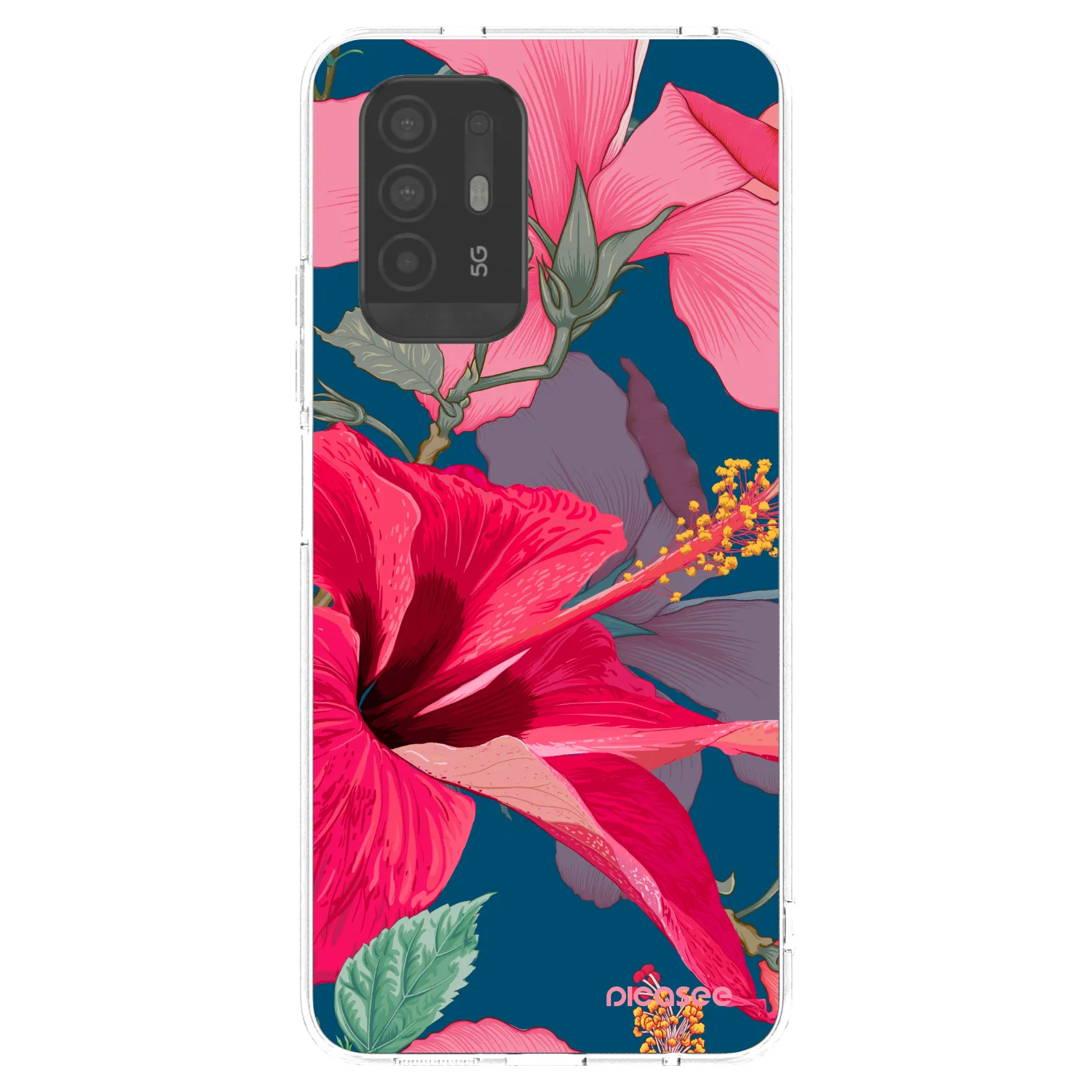Picasee átlátszó szilikon tok az alábbi mobiltelefonokra OPPO A94 5G - Hibiscus