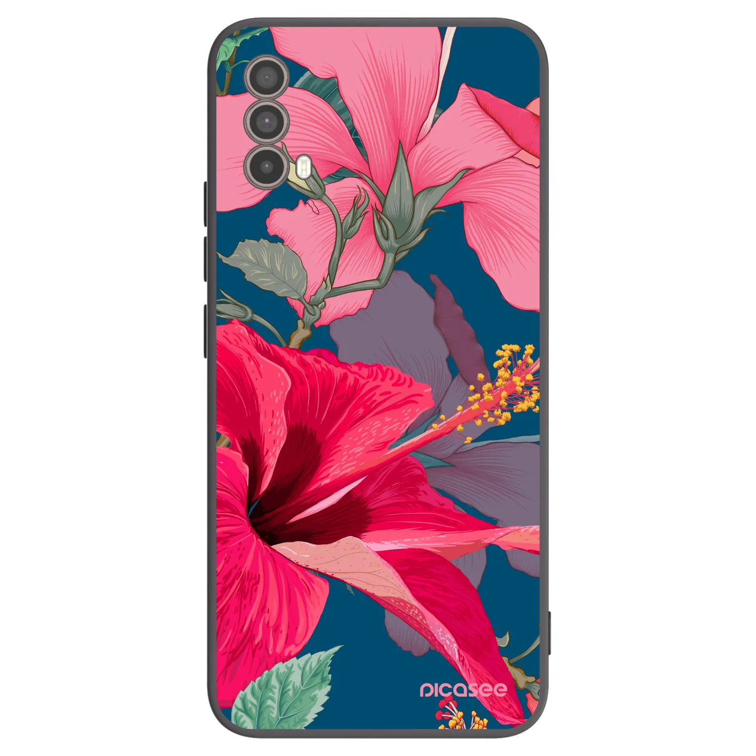 Picasee fekete szilikon tok az alábbi mobiltelefonokra Motorola Moto E40 - Hibiscus