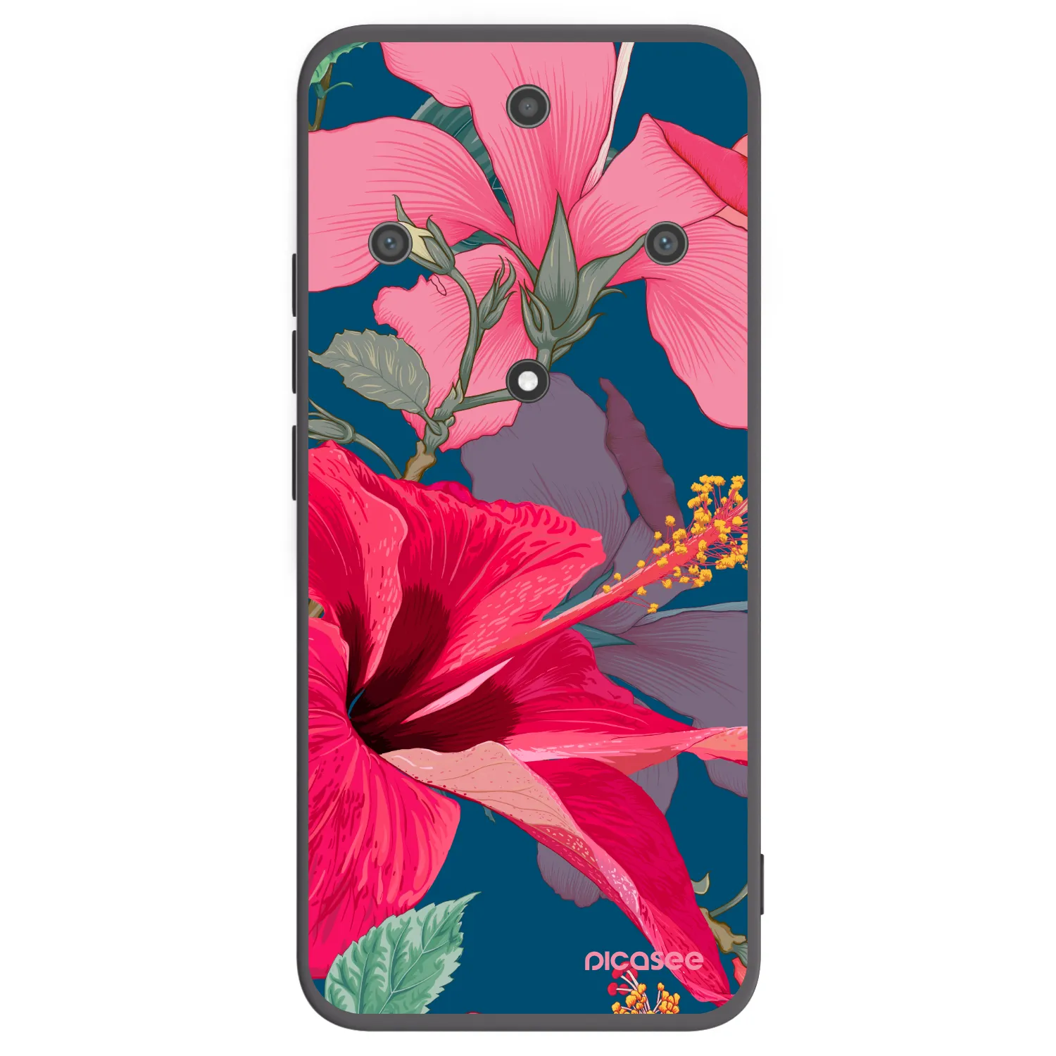 Picasee fekete szilikon tok az alábbi mobiltelefonokra Honor Magic5 Lite 5G - Hibiscus