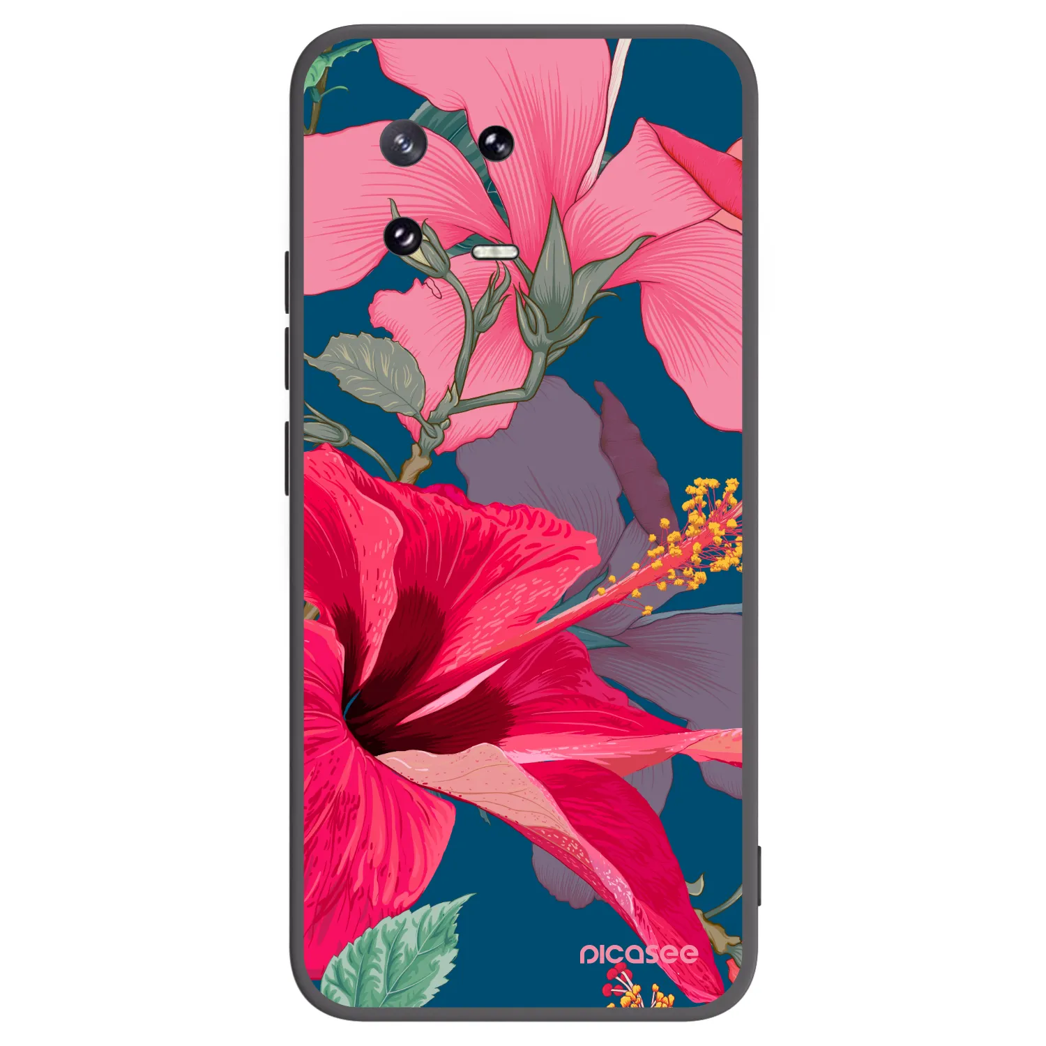 Picasee fekete szilikon tok az alábbi mobiltelefonokra Xiaomi 13 Pro - Hibiscus