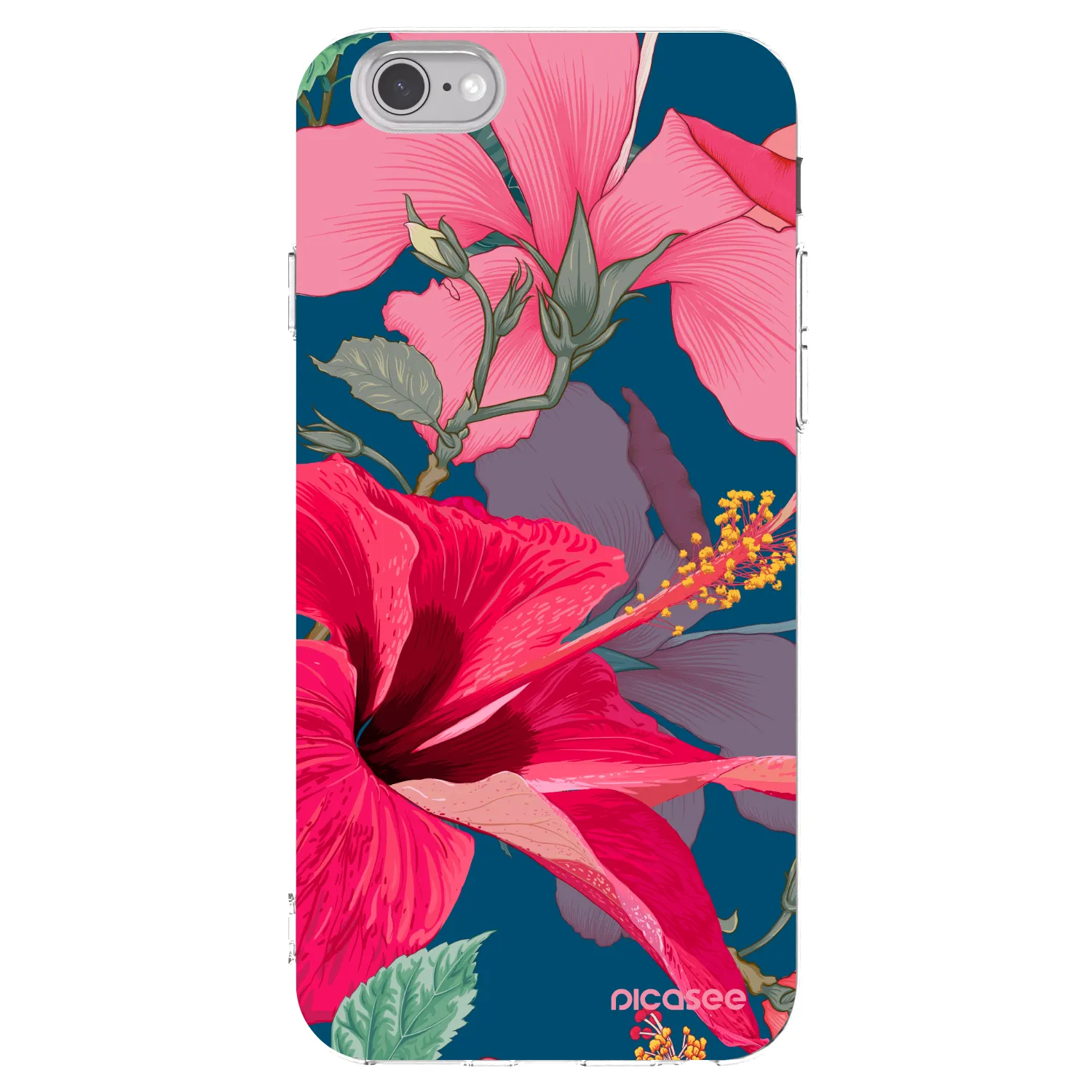 Picasee átlátszó szilikon tok az alábbi mobiltelefonokra Apple iPhone 6/6S - Hibiscus