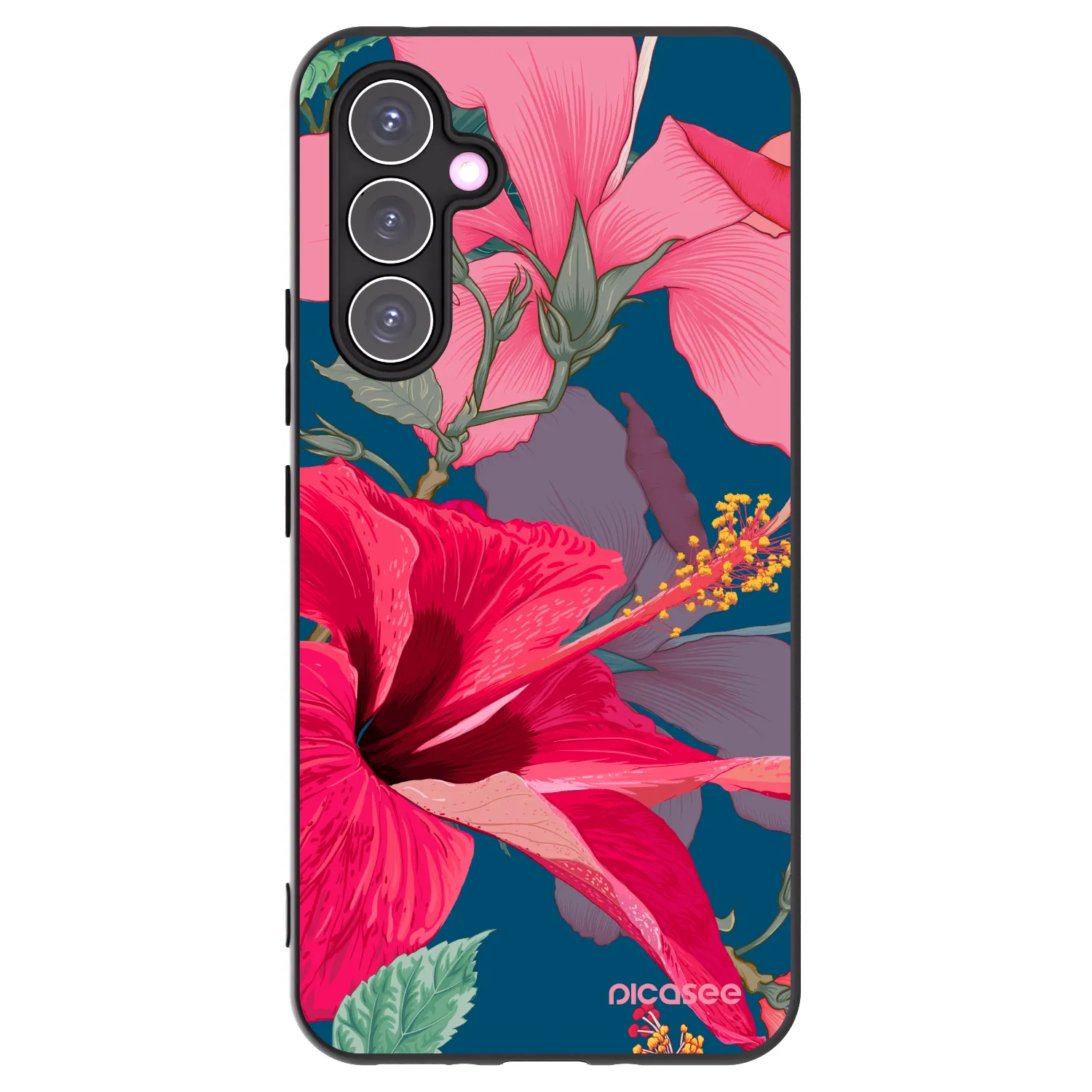 Picasee fekete szilikon tok az alábbi mobiltelefonokra Samsung Galaxy A54 5G A546B - Hibiscus