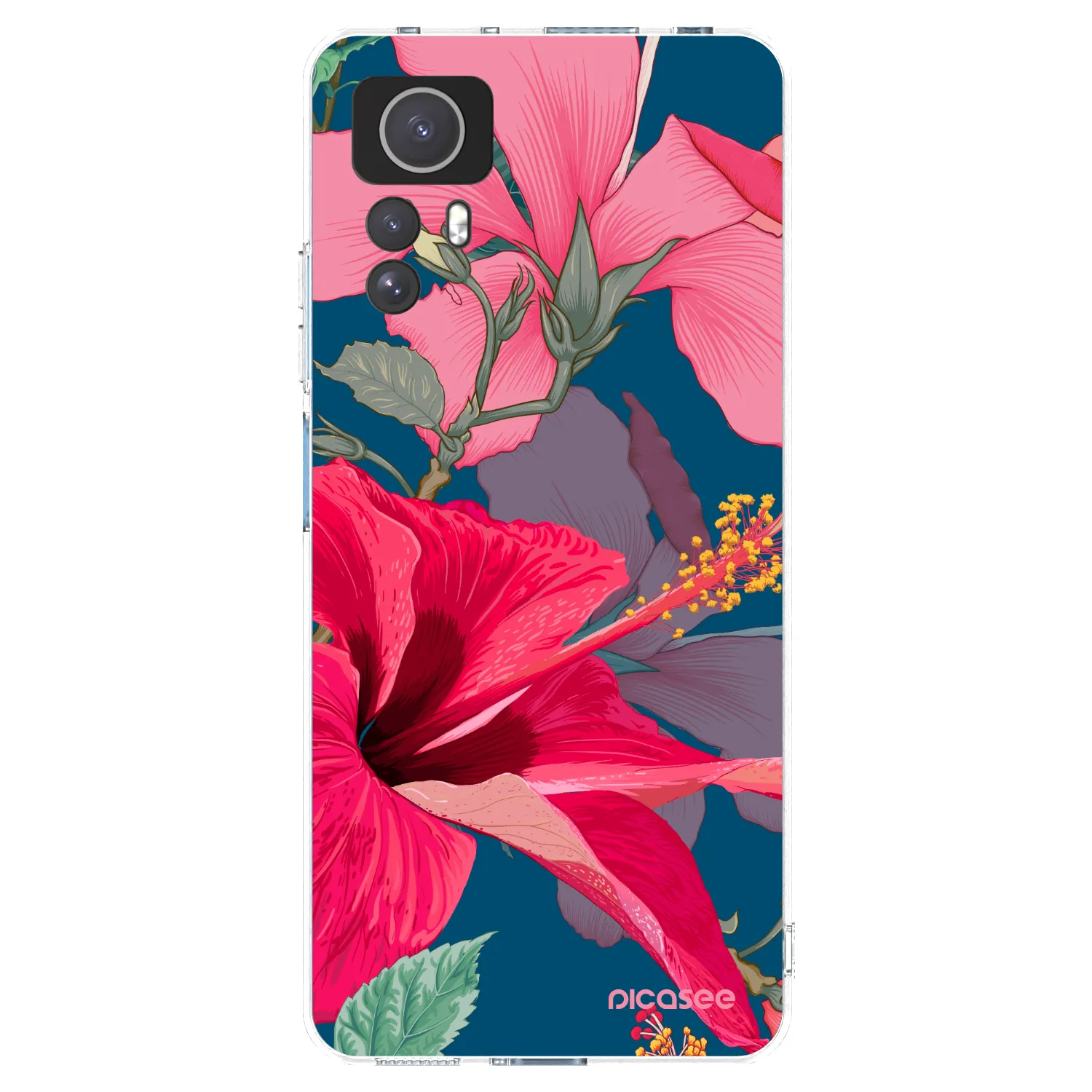 Picasee átlátszó szilikon tok az alábbi mobiltelefonokra Xiaomi Redmi Note 12S - Hibiscus