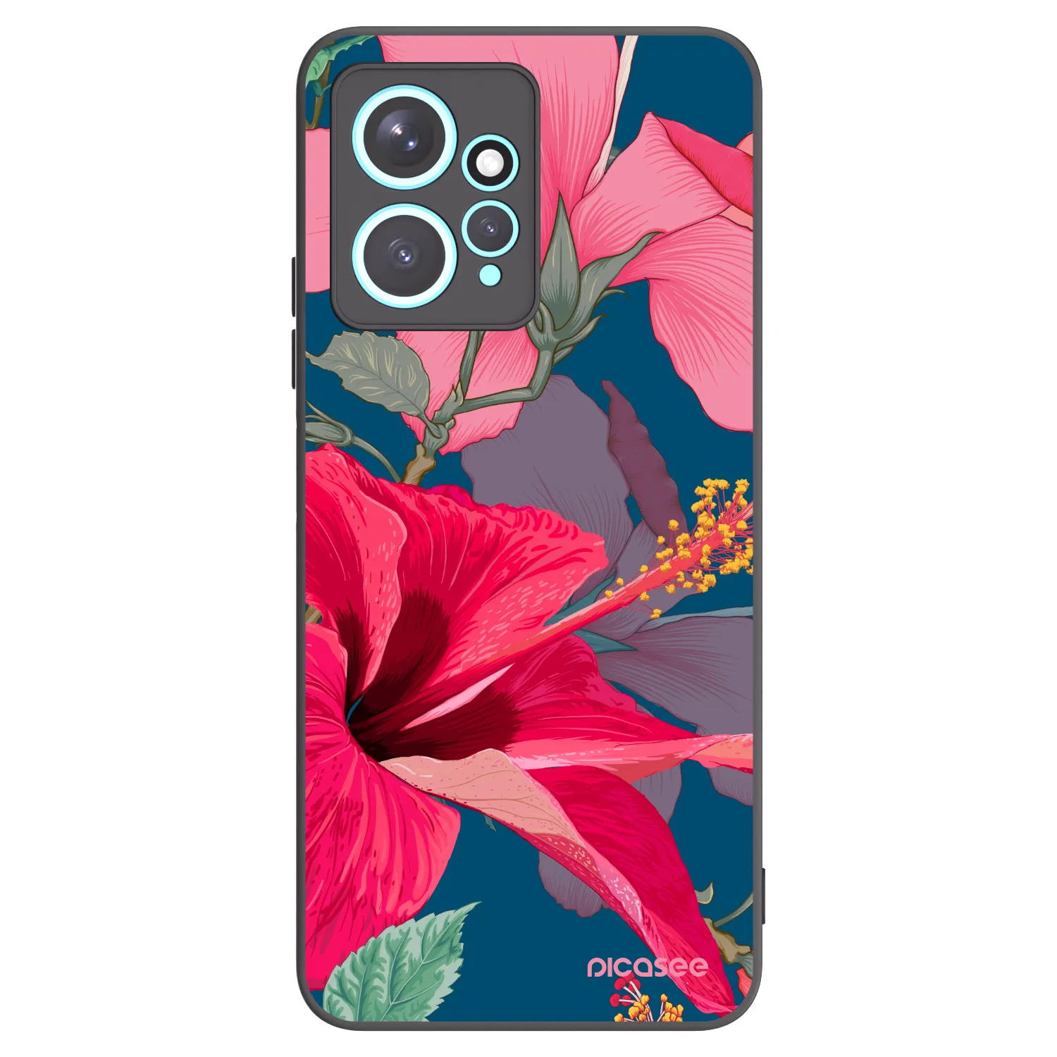 Picasee fekete szilikon tok az alábbi mobiltelefonokra Xiaomi Redmi Note 12 4G - Hibiscus