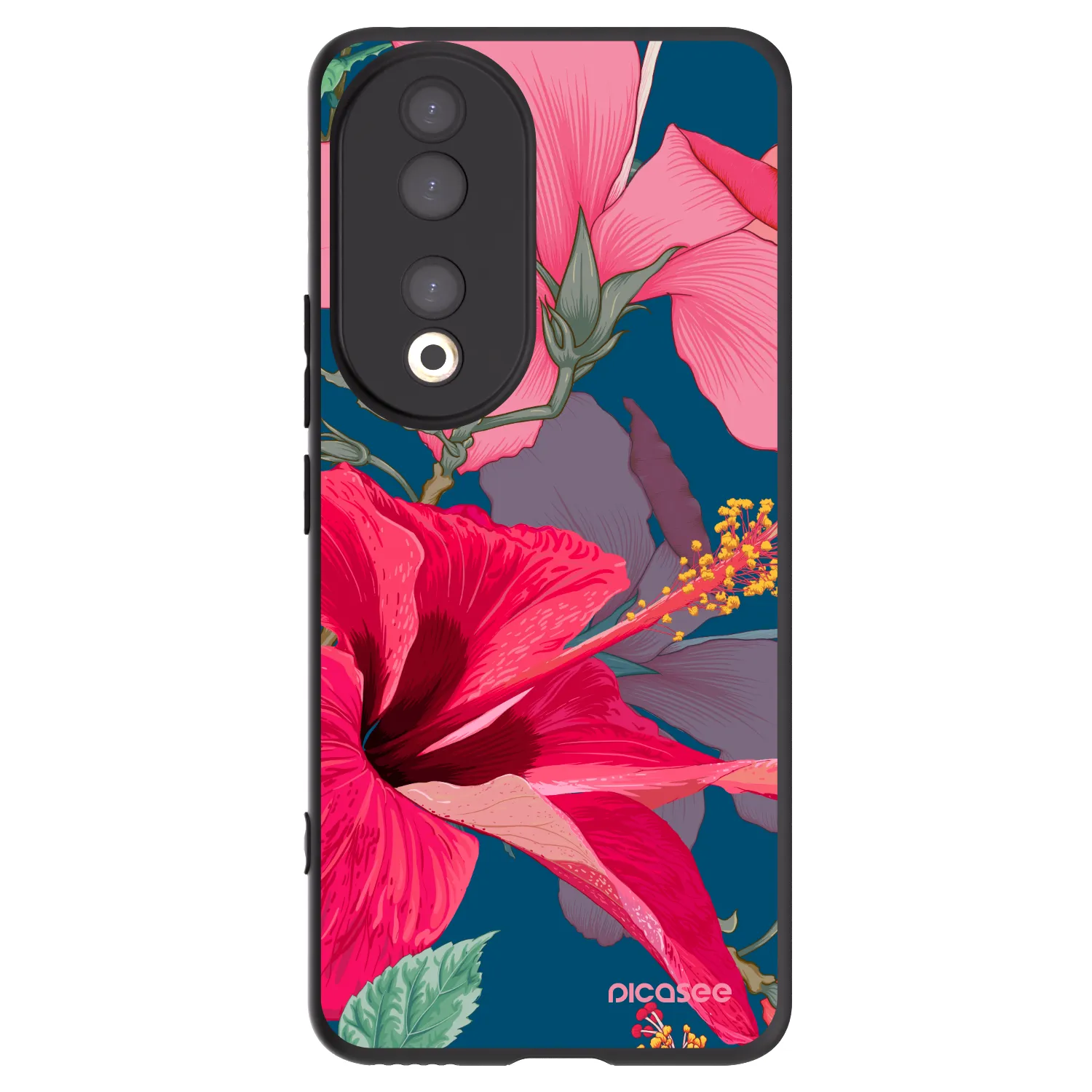 Picasee fekete szilikon tok az alábbi mobiltelefonokra Honor 90 5G - Hibiscus