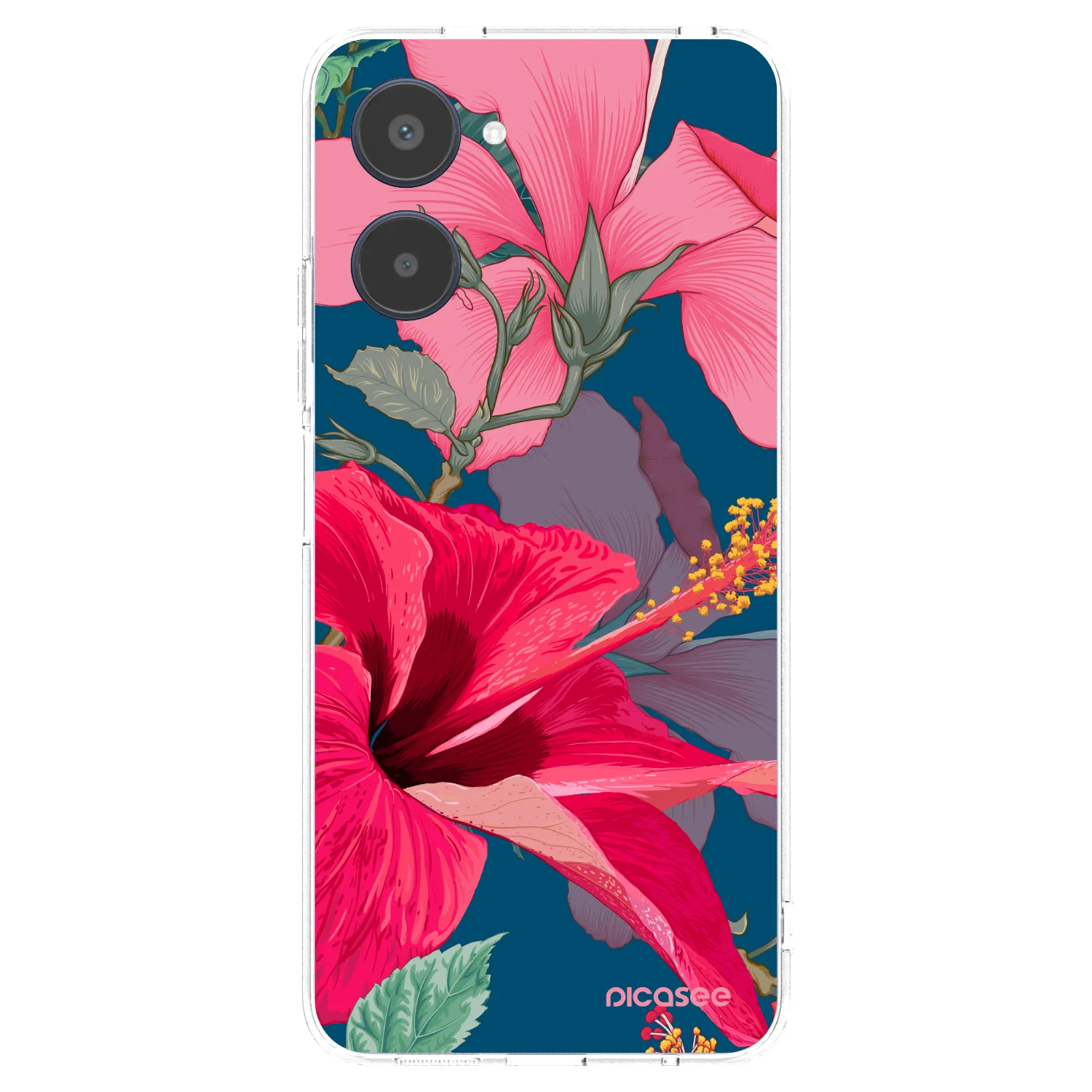 Picasee átlátszó szilikon tok az alábbi mobiltelefonokra Realme 10 4G - Hibiscus