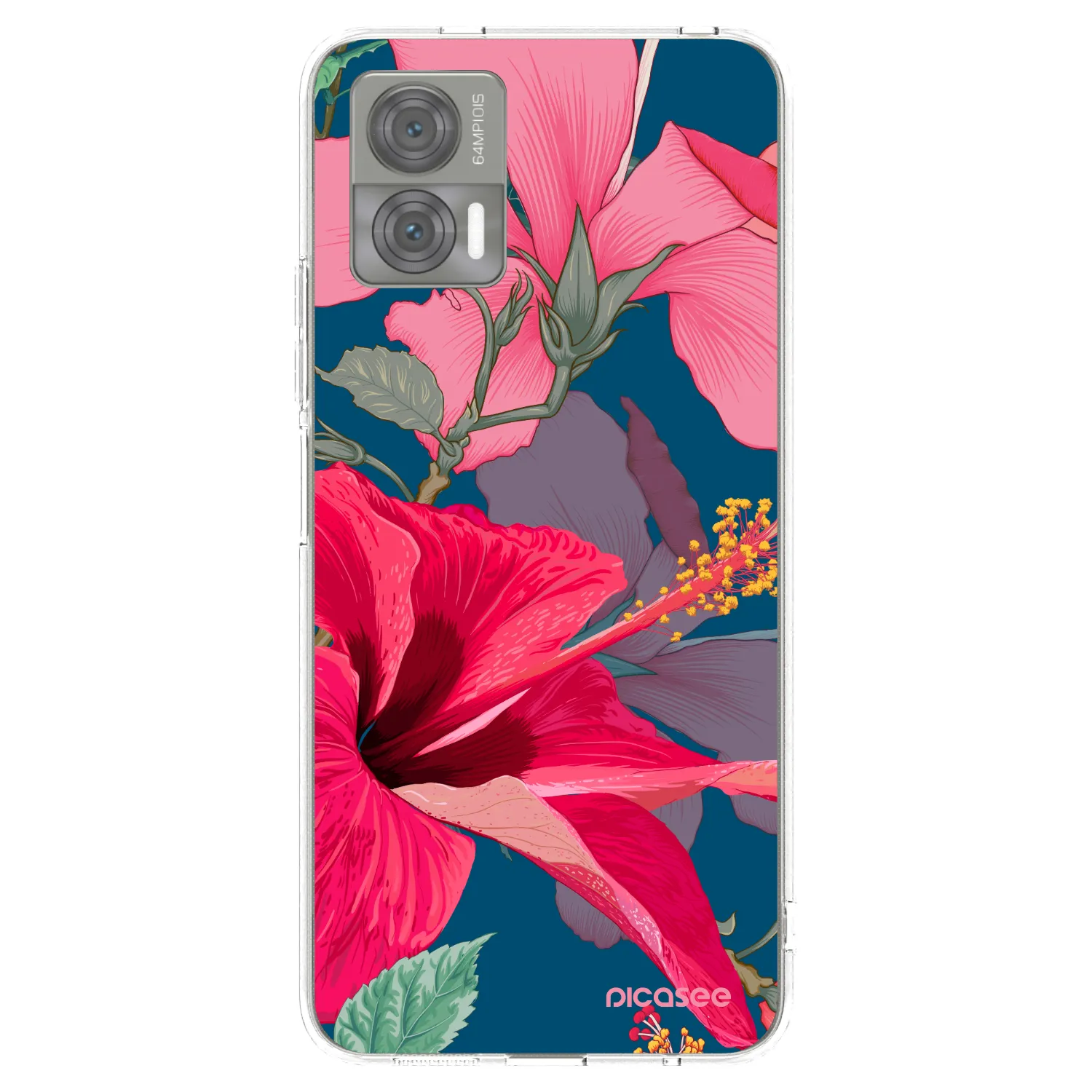 Picasee átlátszó szilikon tok az alábbi mobiltelefonokra Motorola Edge 30 Neo - Hibiscus