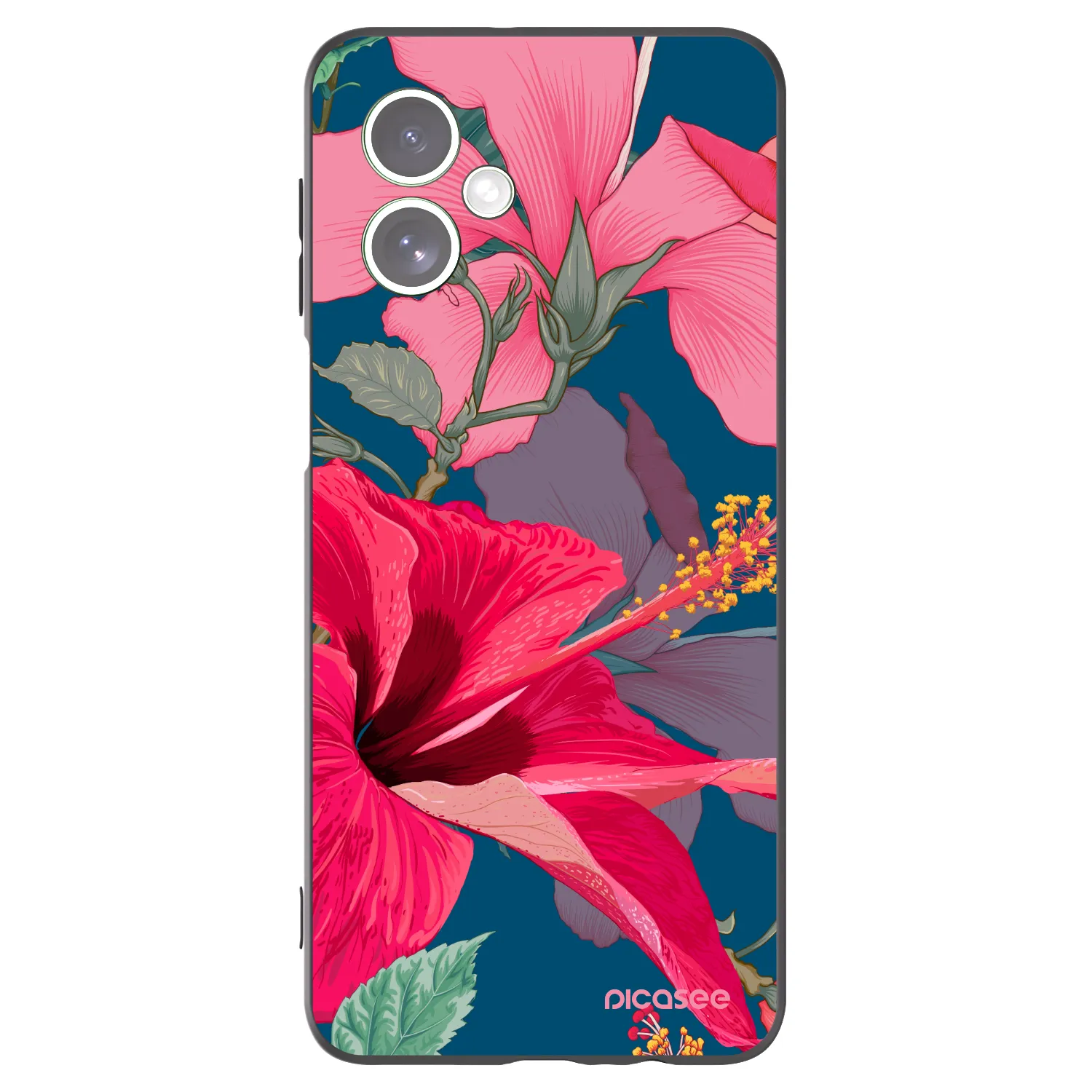 Picasee fekete szilikon tok az alábbi mobiltelefonokra Motorola Moto G54 5G - Hibiscus