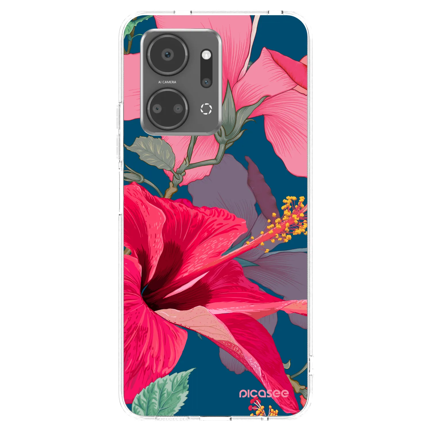 Picasee átlátszó szilikon tok az alábbi mobiltelefonokra Honor X7a - Hibiscus