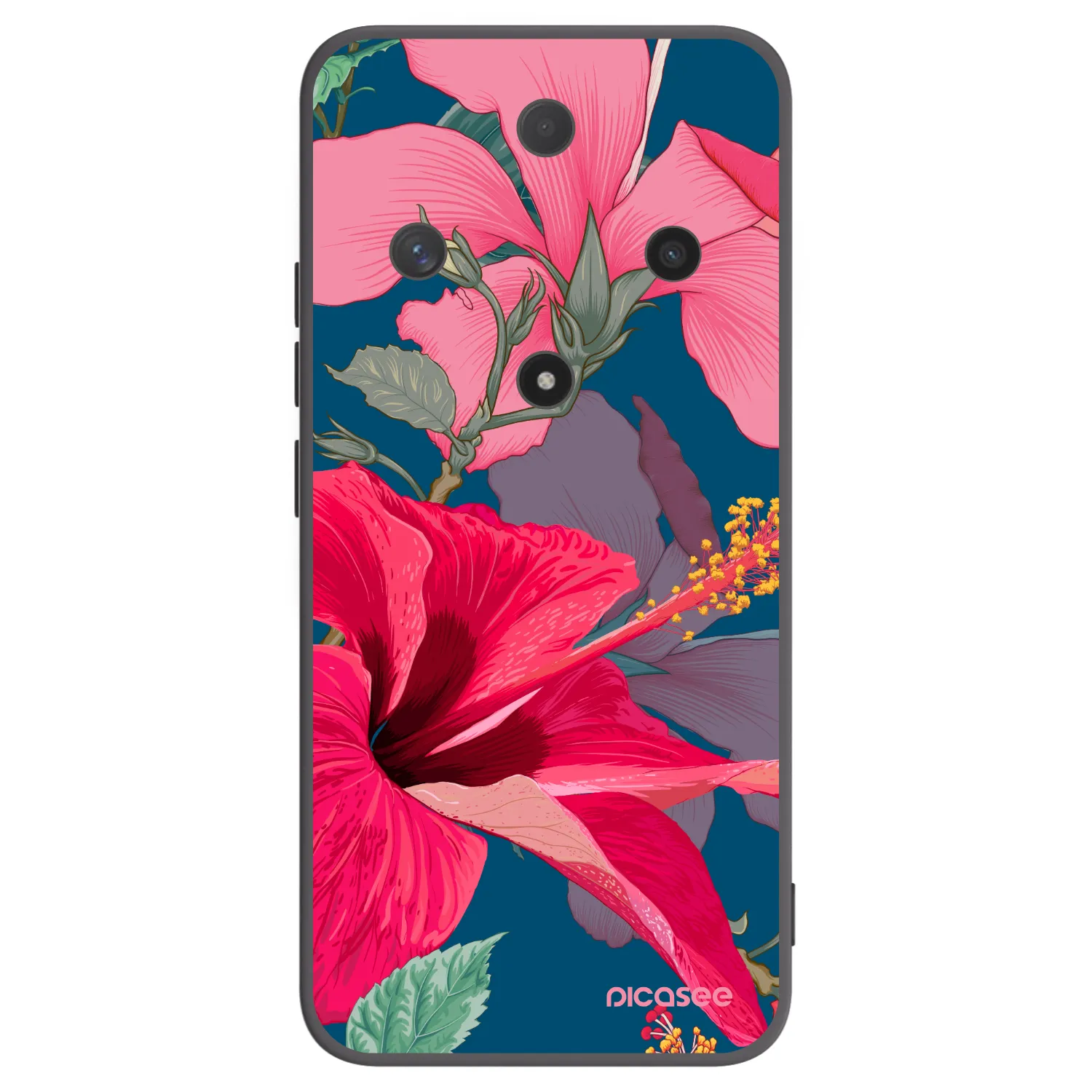 Picasee fekete szilikon tok az alábbi mobiltelefonokra Honor Magic6 Lite 5G - Hibiscus