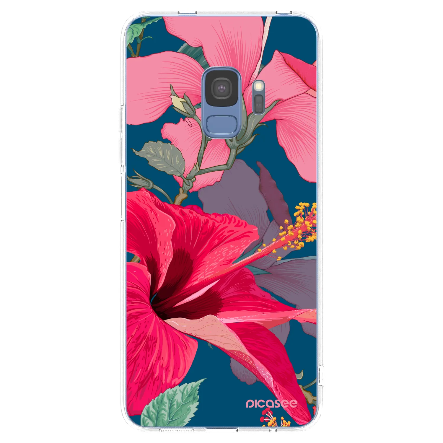 Picasee átlátszó szilikon tok az alábbi mobiltelefonokra Samsung Galaxy S9 G960F - Hibiscus