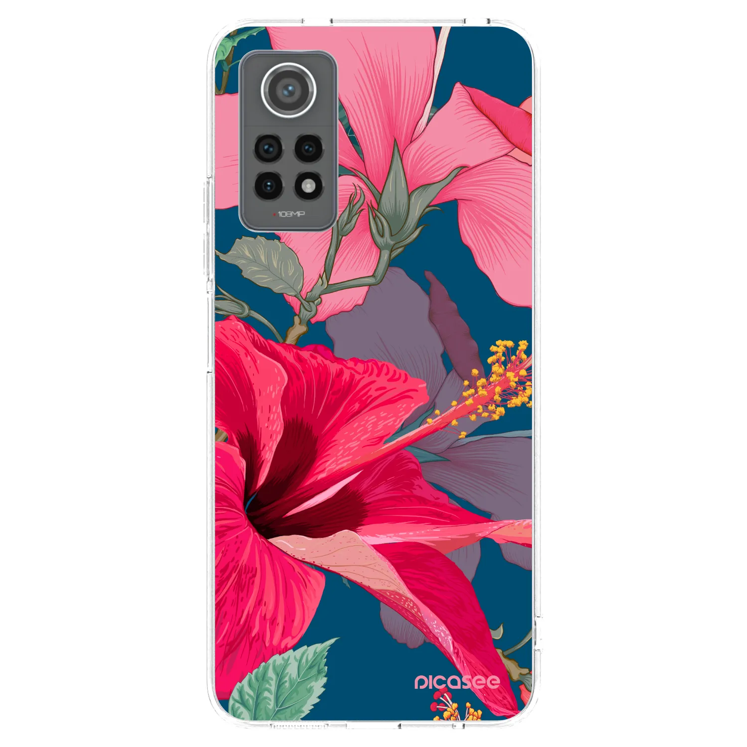 Picasee átlátszó szilikon tok az alábbi mobiltelefonokra Xiaomi Redmi Note 12 Pro 4G - Hibiscus