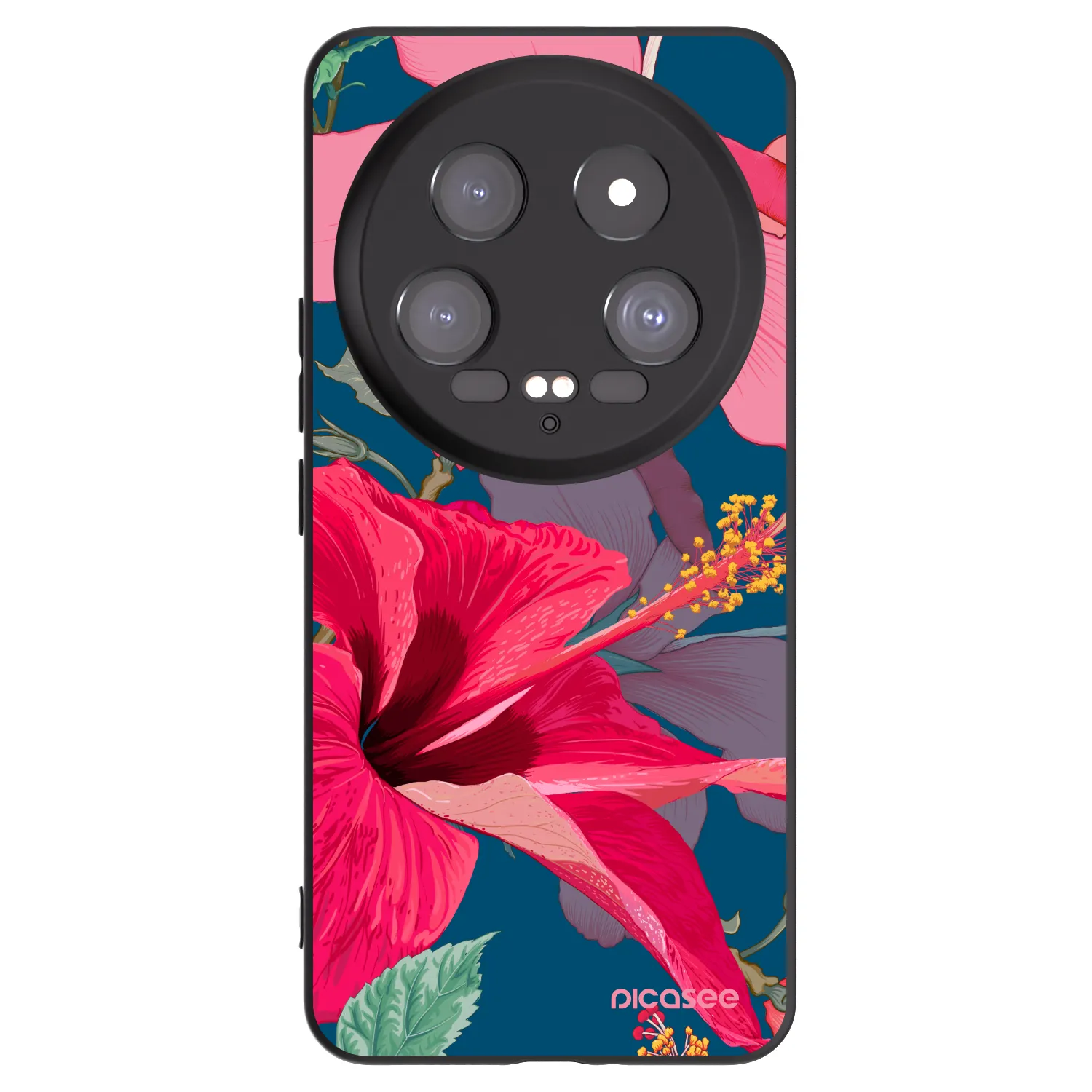 Picasee fekete szilikon tok az alábbi mobiltelefonokra Xiaomi 14 Ultra - Hibiscus