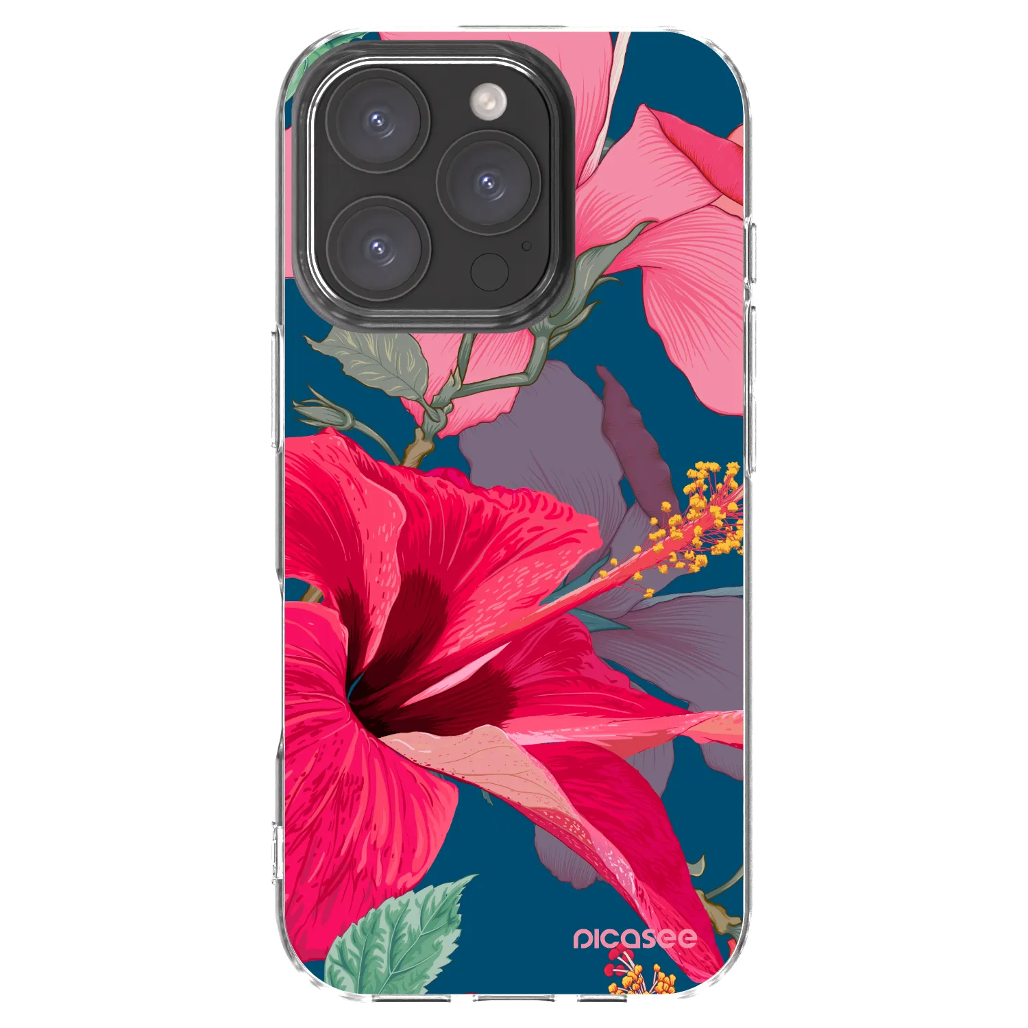Picasee átlátszó szilikon tok az alábbi mobiltelefonokra Apple iPhone 16 Pro - Hibiscus