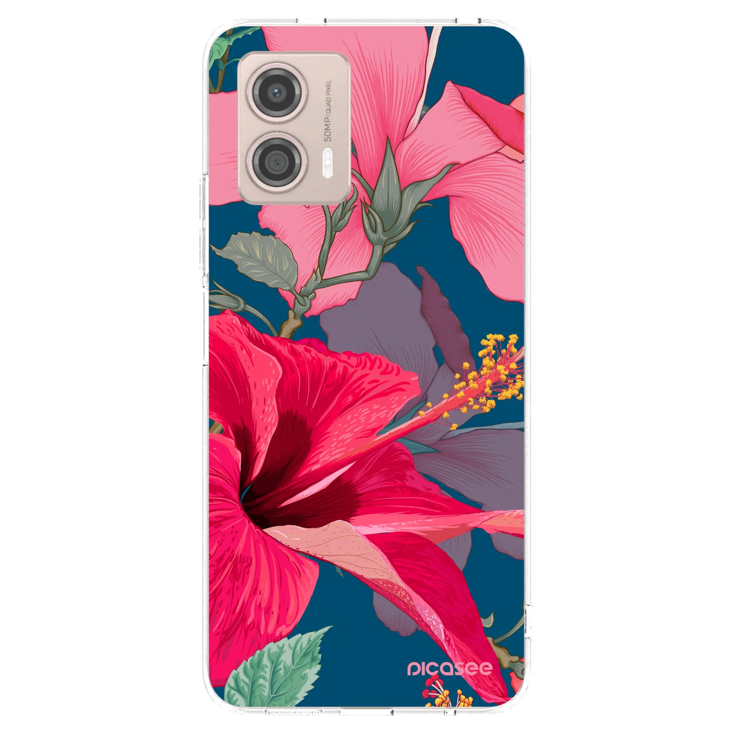 Picasee átlátszó szilikon tok az alábbi mobiltelefonokra Motorola Moto G53 5G - Hibiscus