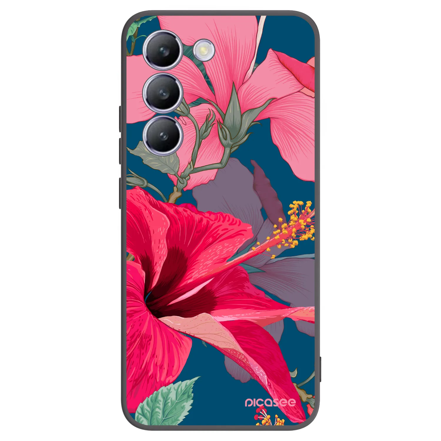 Picasee fekete szilikon tok az alábbi mobiltelefonokra Vivo V40 SE 5G - Hibiscus