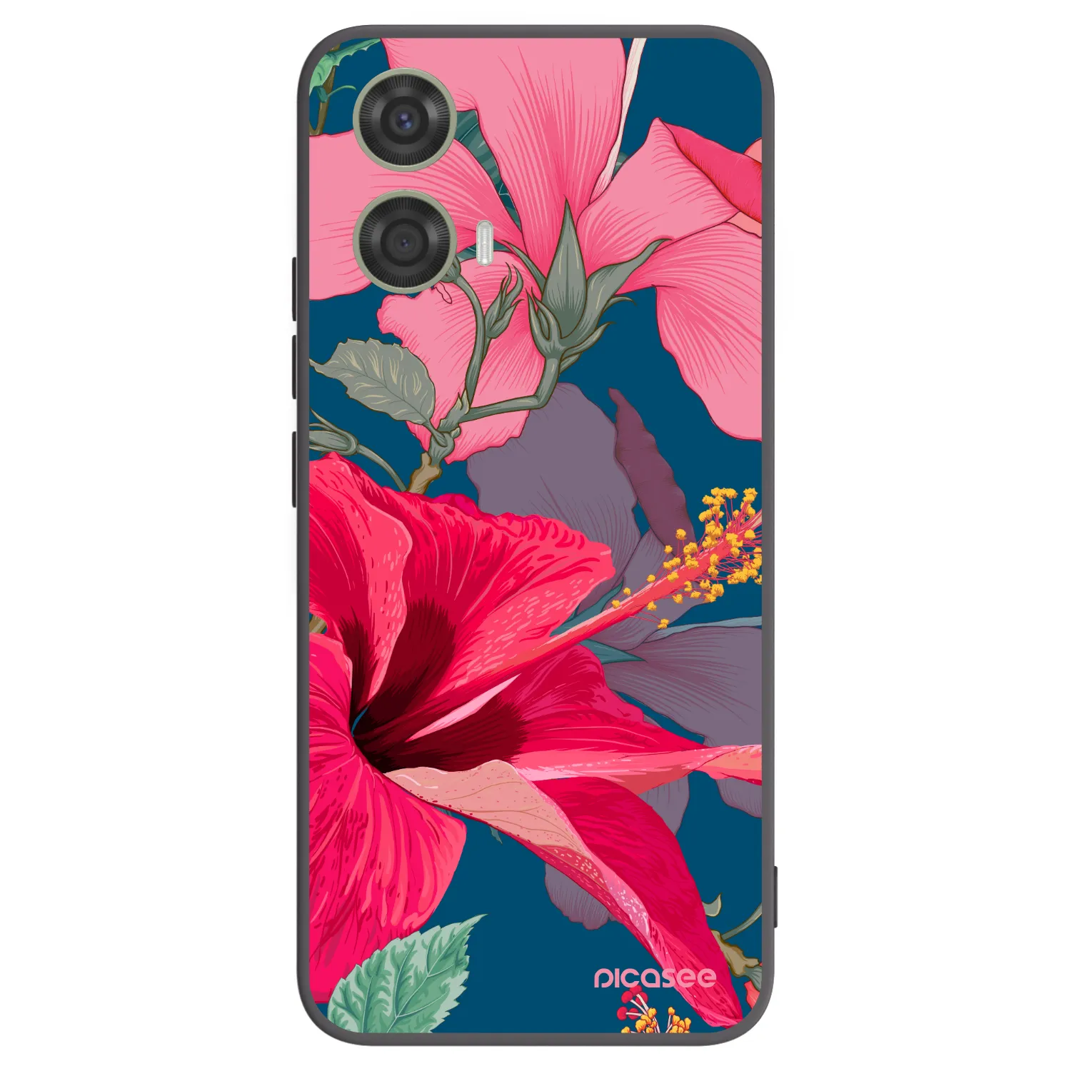 Picasee fekete szilikon tok az alábbi mobiltelefonokra Motorola Moto G24 - Hibiscus