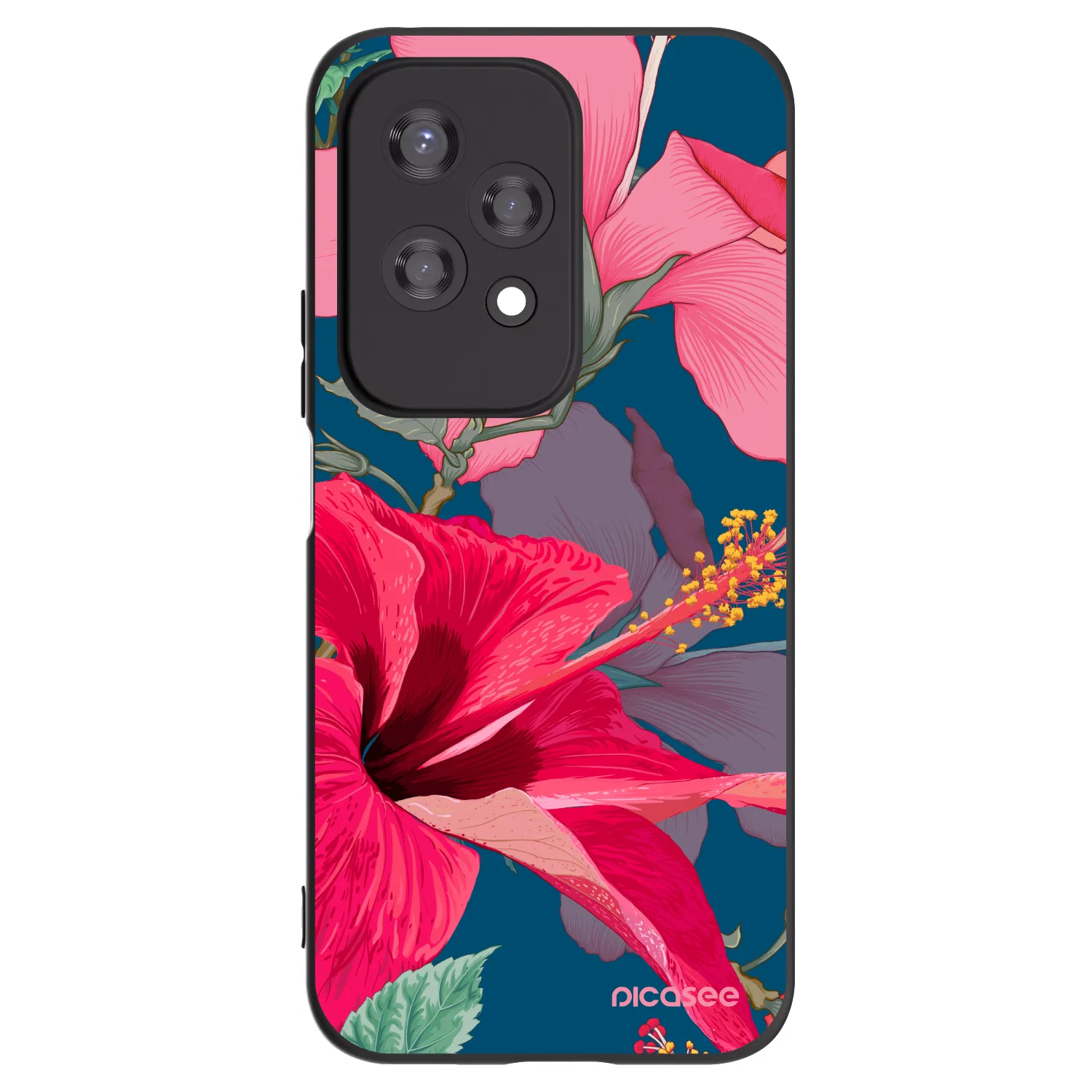Picasee fekete szilikon tok az alábbi mobiltelefonokra Honor 200 Lite - Hibiscus
