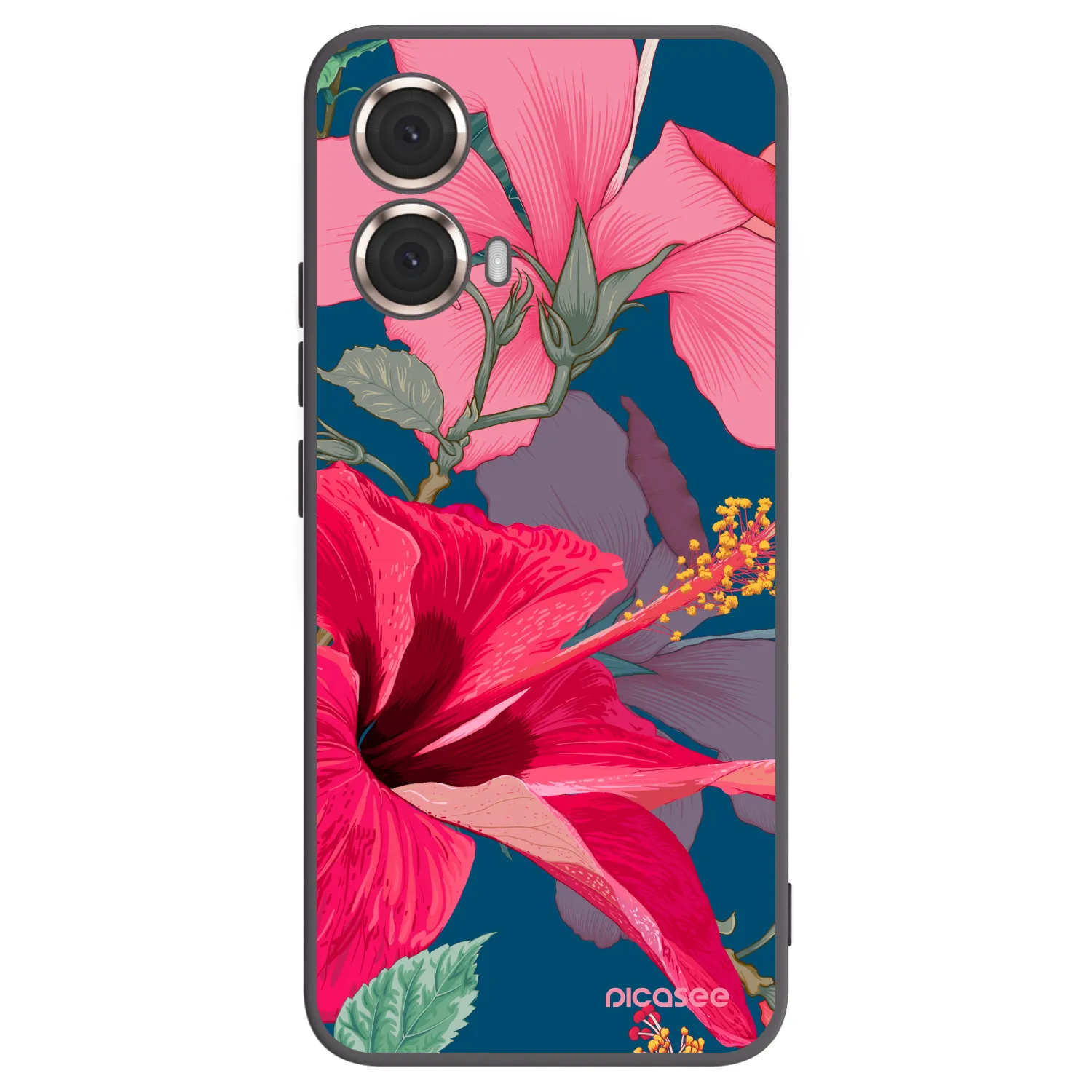 Picasee fekete szilikon tok az alábbi mobiltelefonokra Motorola Moto G85 - Hibiscus