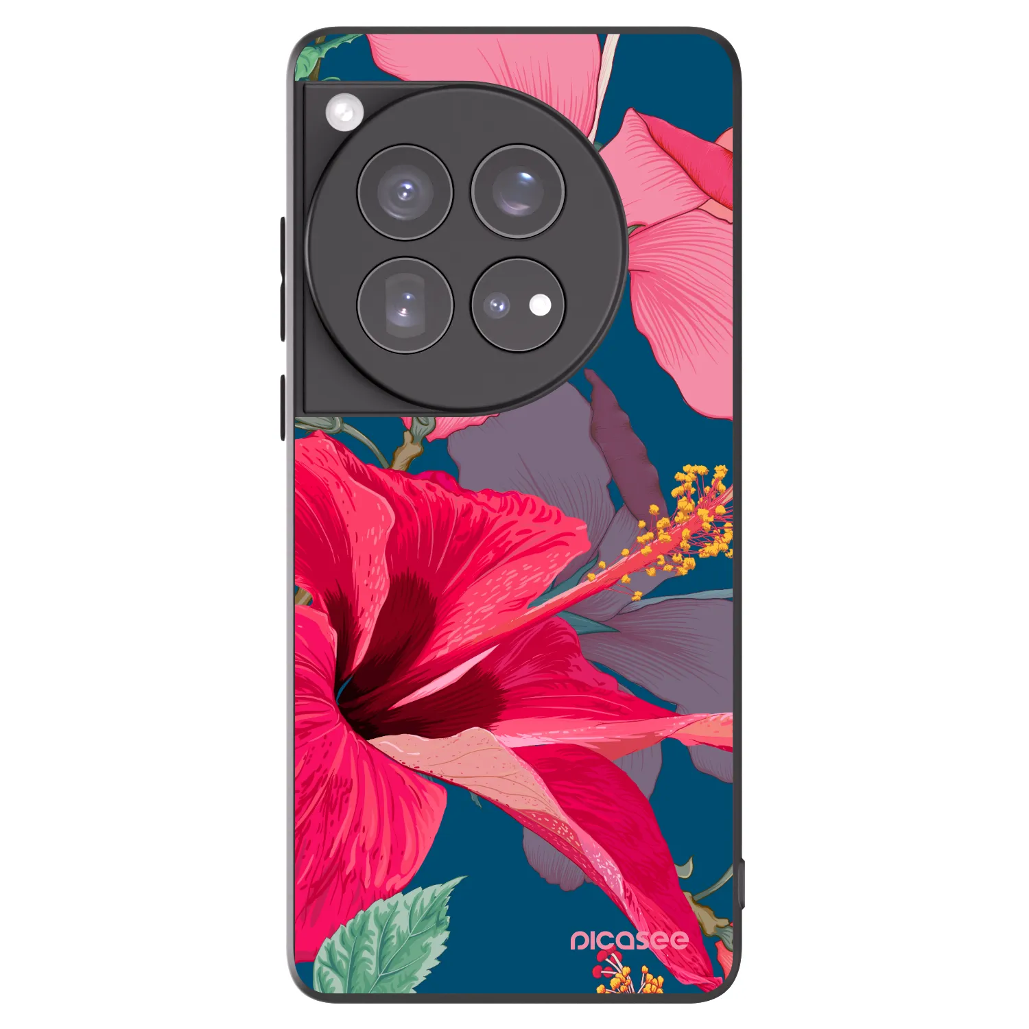 Picasee fekete szilikon tok az alábbi mobiltelefonokra OnePlus 12 5G - Hibiscus