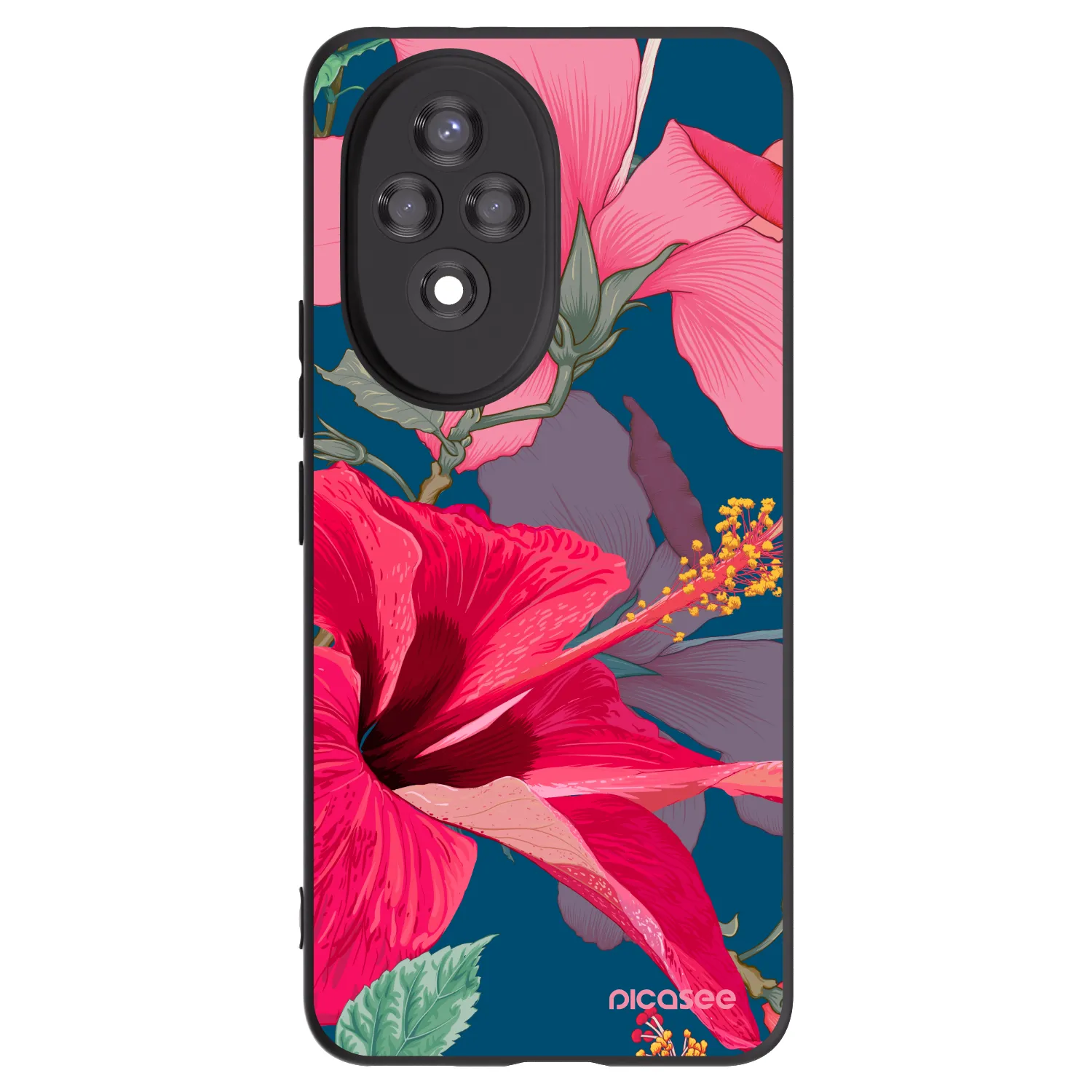 Picasee fekete szilikon tok az alábbi mobiltelefonokra Honor 200 Pro 5G - Hibiscus