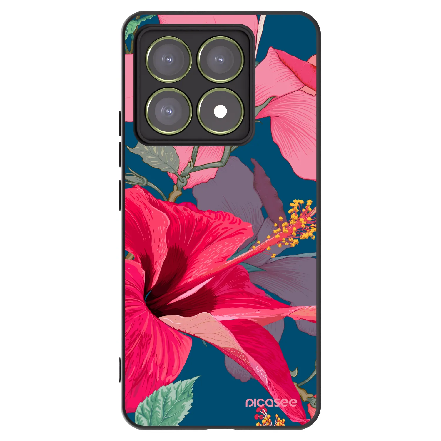 Picasee fekete szilikon tok az alábbi mobiltelefonokra Xiaomi 14T - Hibiscus