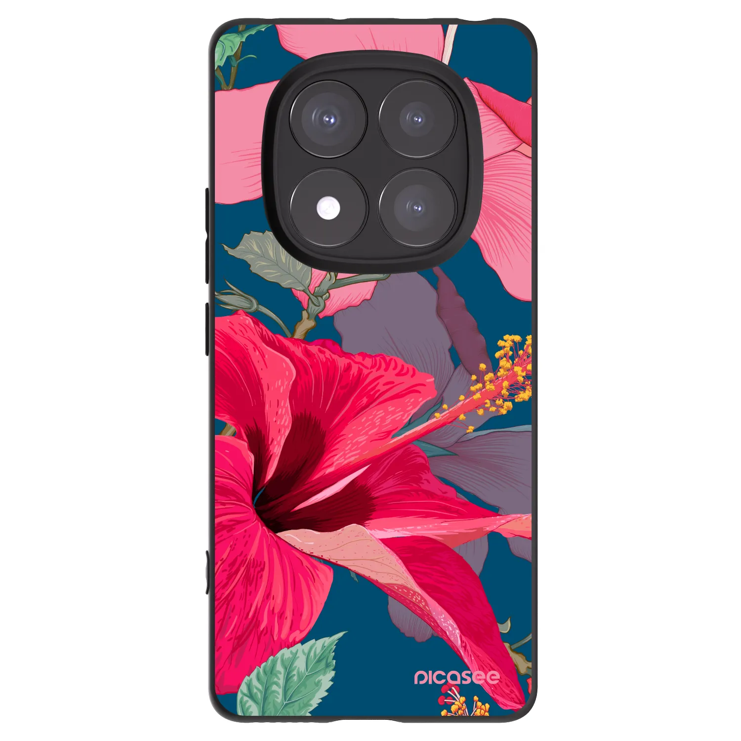 Picasee fekete szilikon tok az alábbi mobiltelefonokra Xiaomi Redmi Note 14 Pro+ 5G - Hibiscus