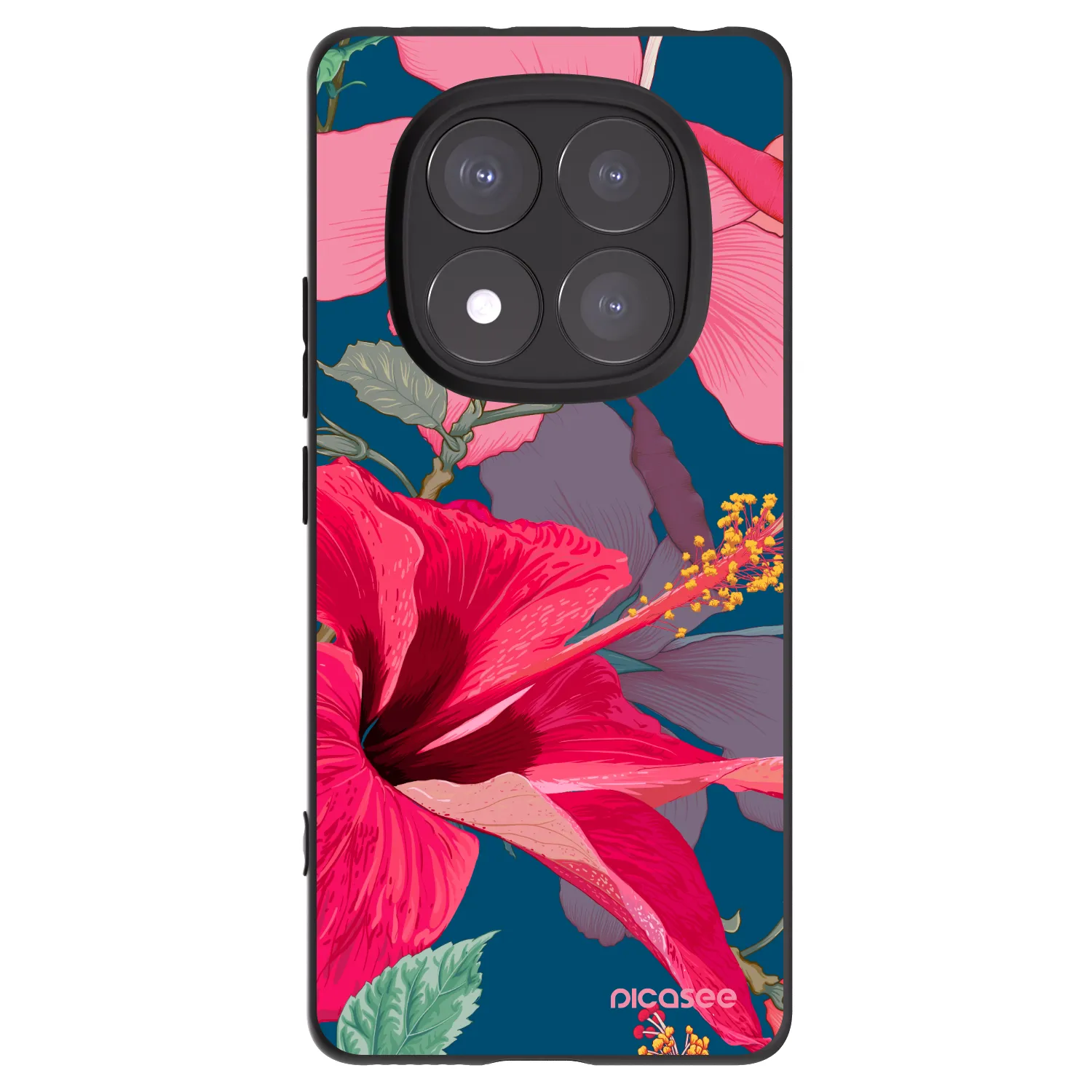 Picasee fekete szilikon tok az alábbi mobiltelefonokra Xiaomi Redmi Note 14 Pro 5G - Hibiscus