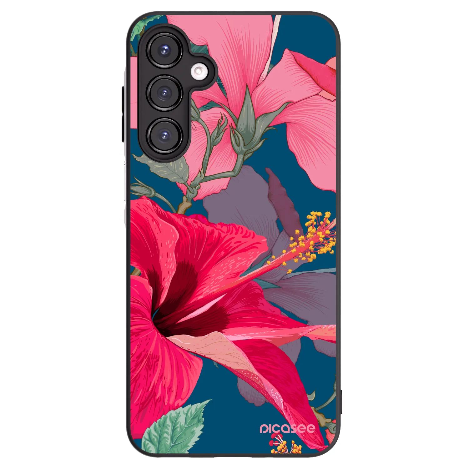 Picasee fekete szilikon tok az alábbi mobiltelefonokra Samsung Galaxy A16 5G - Hibiscus