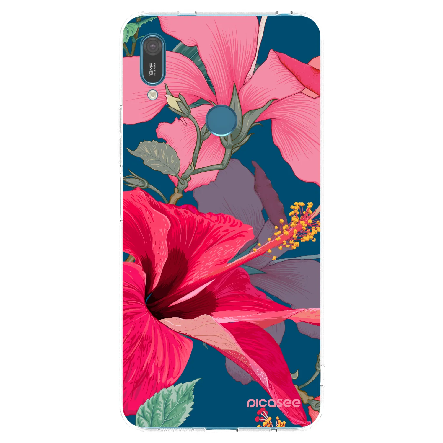 Picasee átlátszó szilikon tok az alábbi mobiltelefonokra Huawei Y7 2019 - Hibiscus
