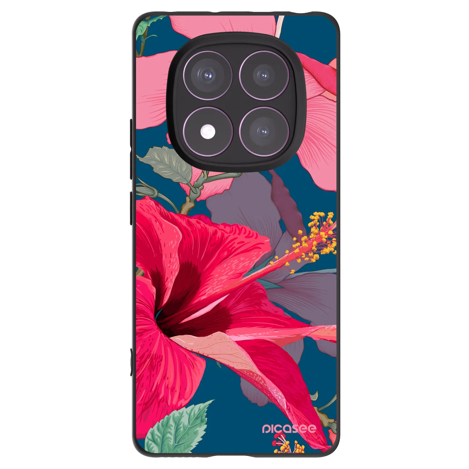 Picasee fekete szilikon tok az alábbi mobiltelefonokra Xiaomi Redmi Note 14 Pro 4G - Hibiscus