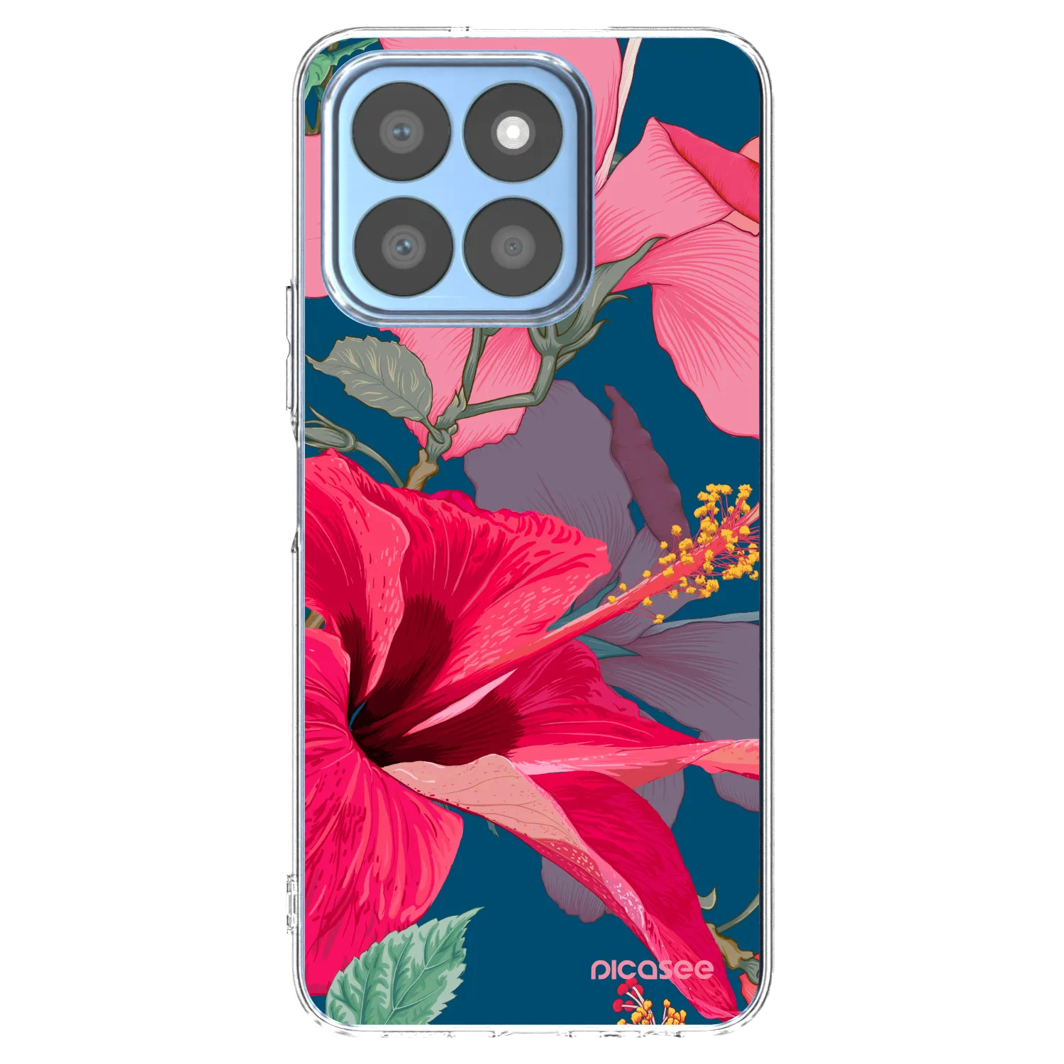Picasee átlátszó szilikon tok az alábbi mobiltelefonokra Honor X8c - Hibiscus