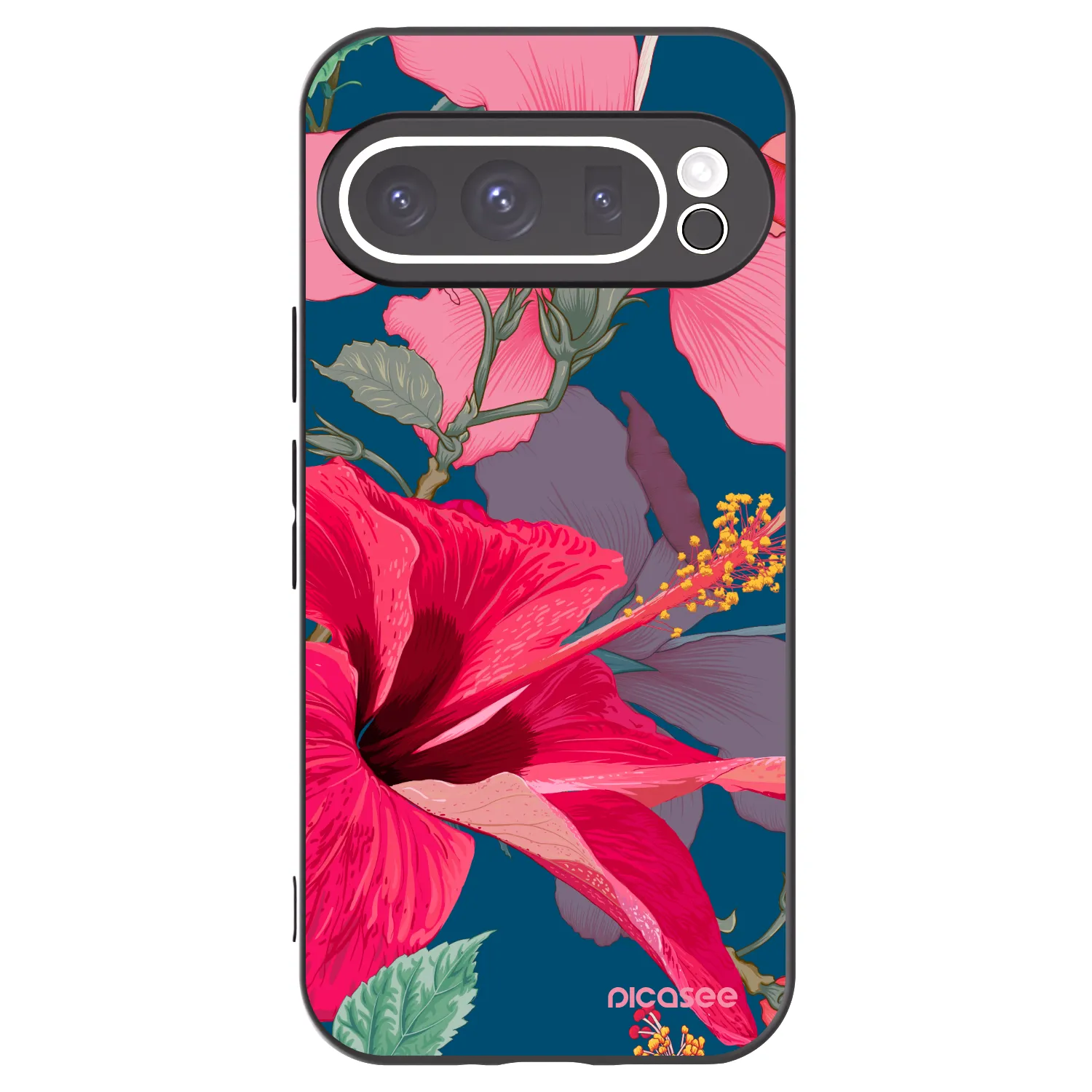 Picasee fekete szilikon tok az alábbi mobiltelefonokra Google Pixel 9 Pro - Hibiscus