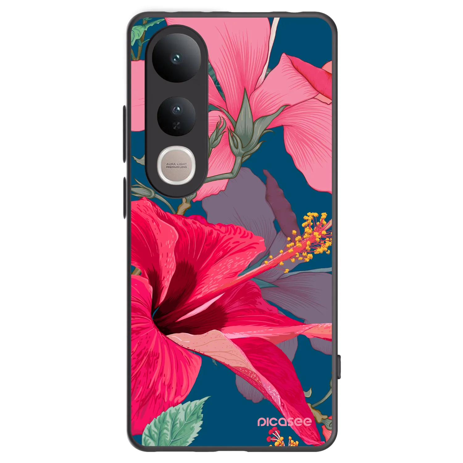 Picasee fekete szilikon tok az alábbi mobiltelefonokra Vivo V50 Lite 5G - Hibiscus