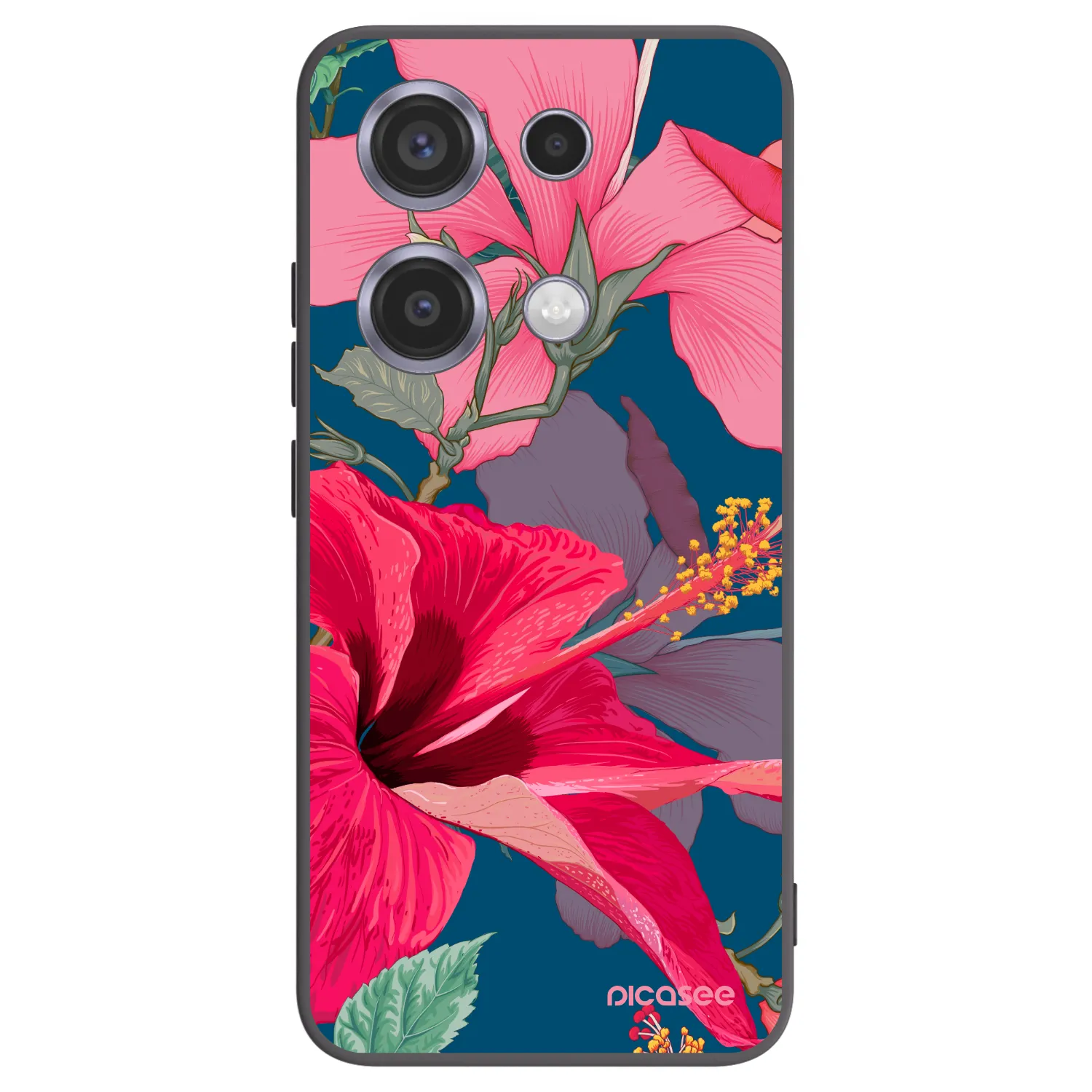 Picasee fekete szilikon tok az alábbi mobiltelefonokra Xiaomi Redmi Note 14S - Hibiscus