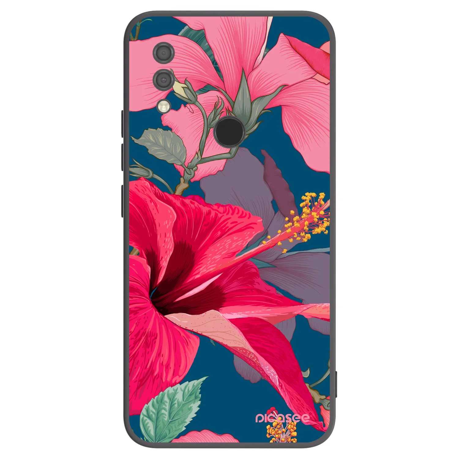 Picasee fekete szilikon tok az alábbi mobiltelefonokra Xiaomi Redmi 7 - Hibiscus