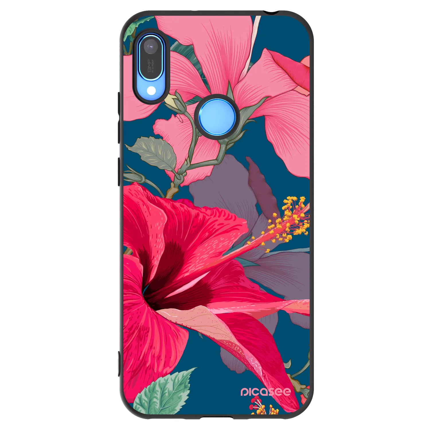 Picasee fekete szilikon tok az alábbi mobiltelefonokra Huawei Y6 2019 - Hibiscus