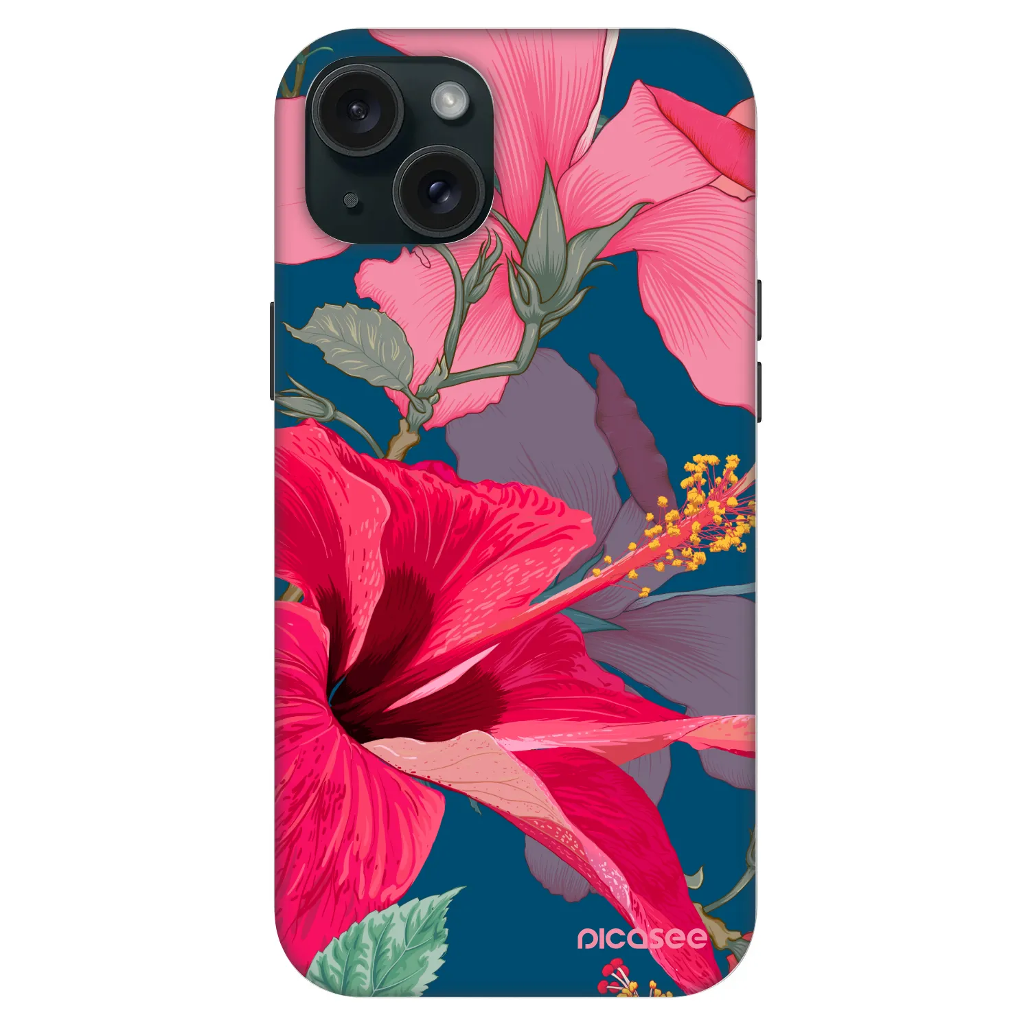 Picasee Fashion Case MagSafe Apple iPhone 15 Plus - Hibiscus