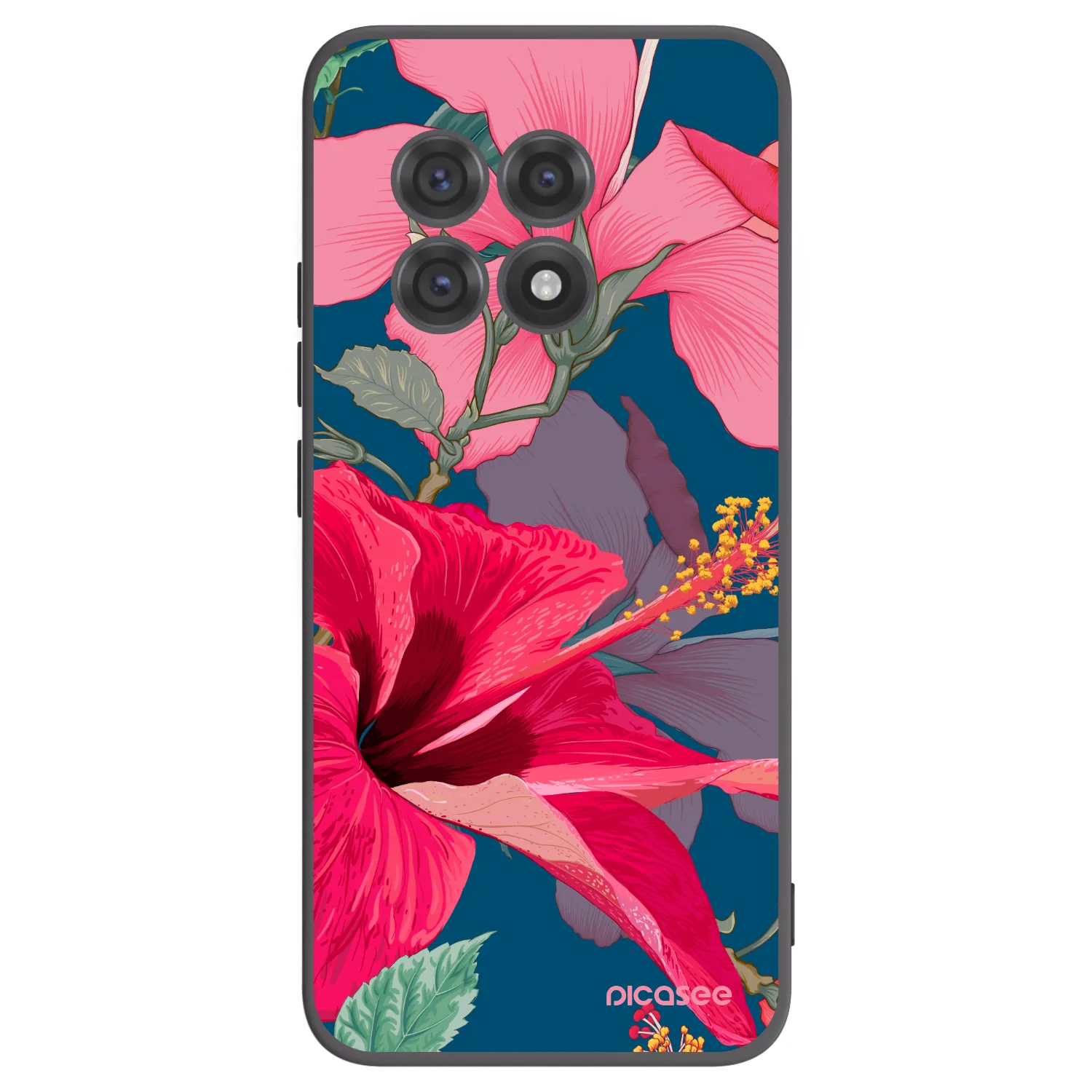 Picasee fekete szilikon tok az alábbi mobiltelefonokra OnePlus 13R 5G - Hibiscus