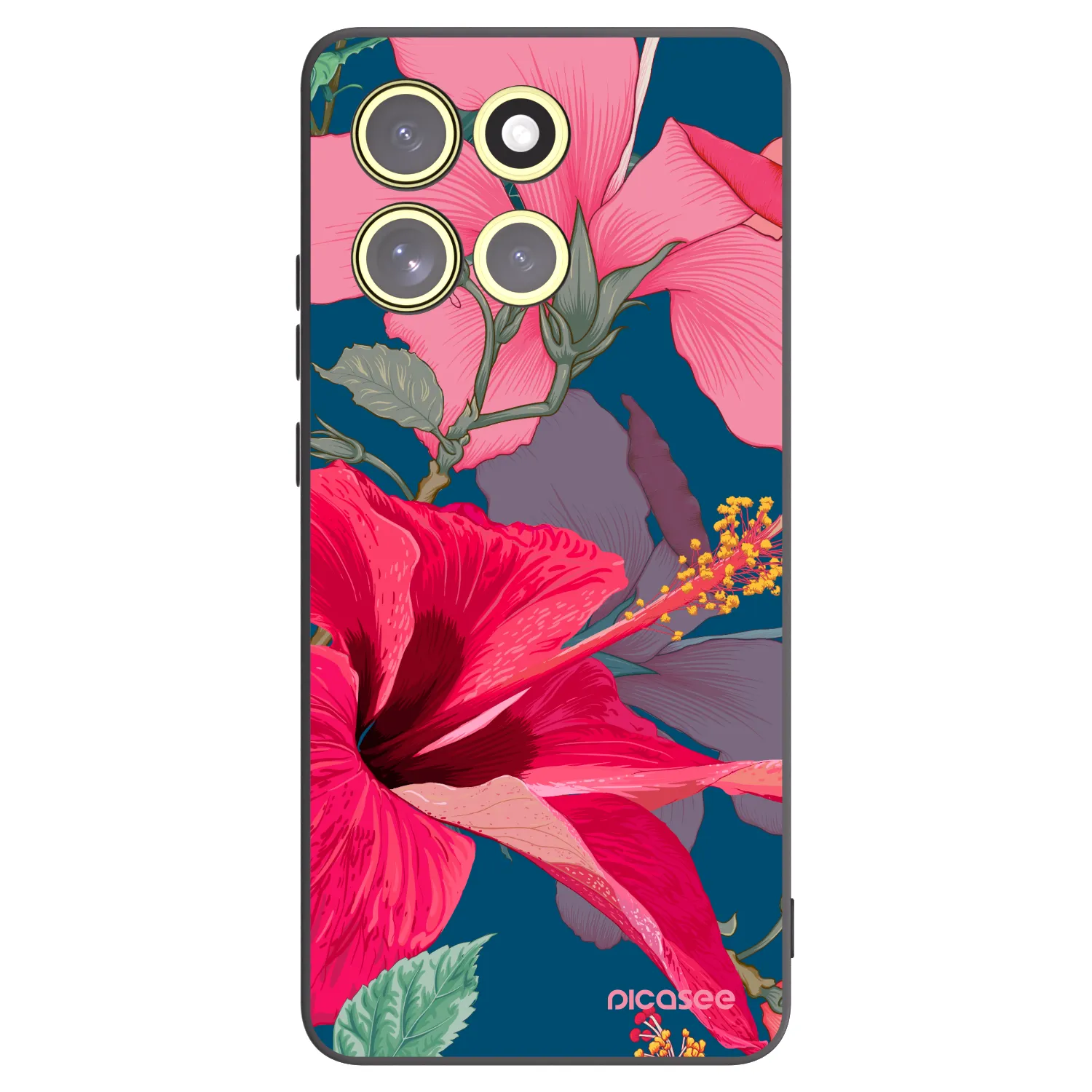 Picasee fekete szilikon tok az alábbi mobiltelefonokra Motorola Moto G86 5G - Hibiscus