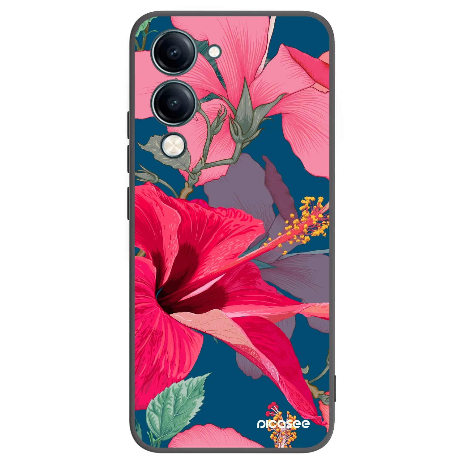 Picasee fekete szilikon tok az alábbi mobiltelefonokra Vivo Y29s 5G - Hibiscus