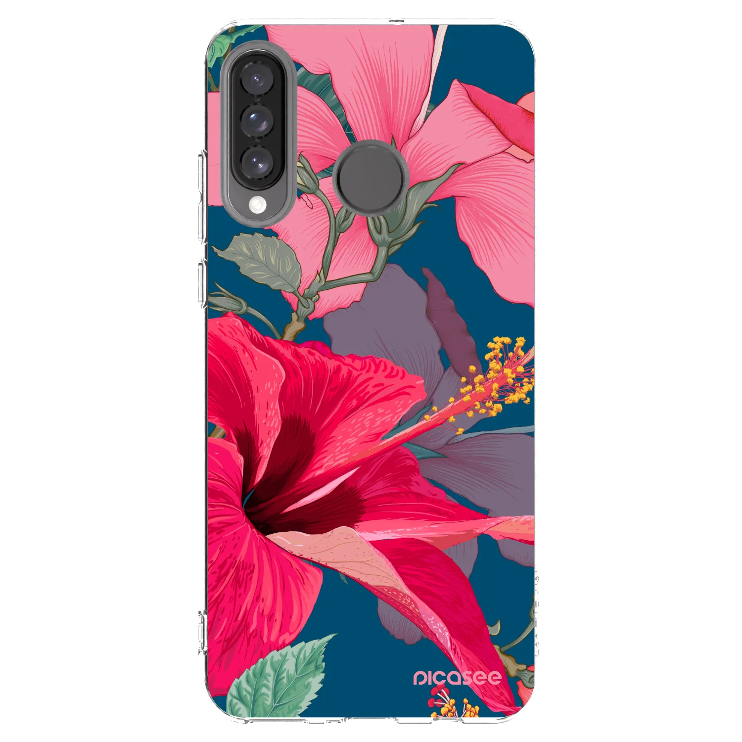 Picasee átlátszó szilikon tok az alábbi mobiltelefonokra Huawei P30 Lite - Hibiscus
