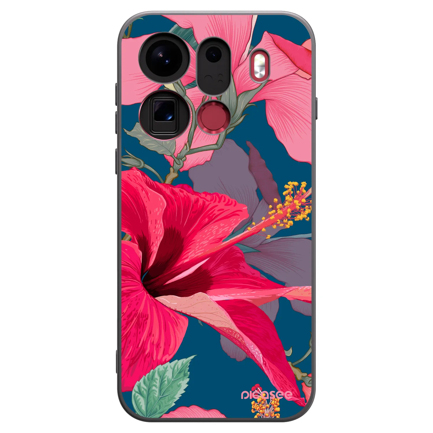 Picasee fekete szilikon tok az alábbi mobiltelefonokra OPPO Find X9 Pro - Hibiscus