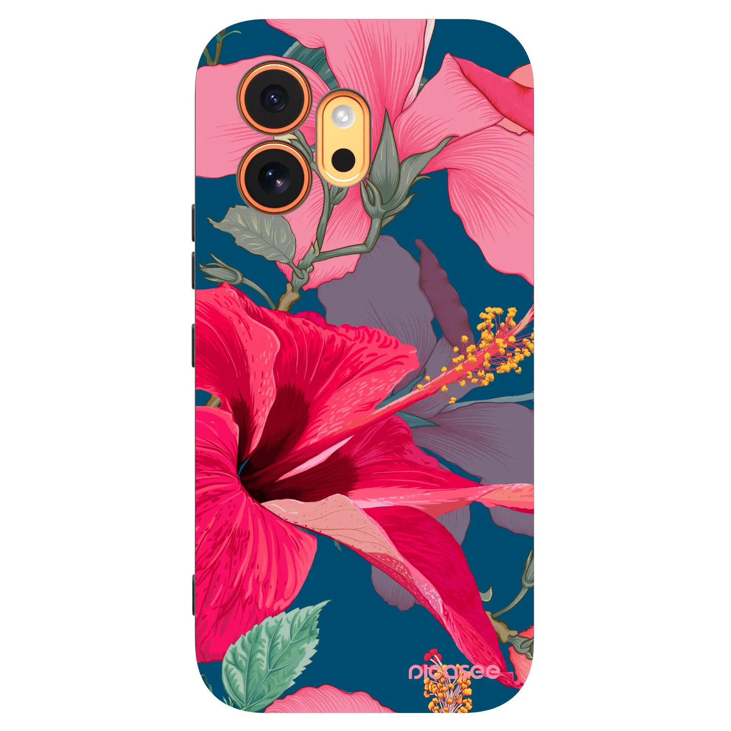 Picasee fekete szilikon tok az alábbi mobiltelefonokra Honor 600 - Hibiscus
