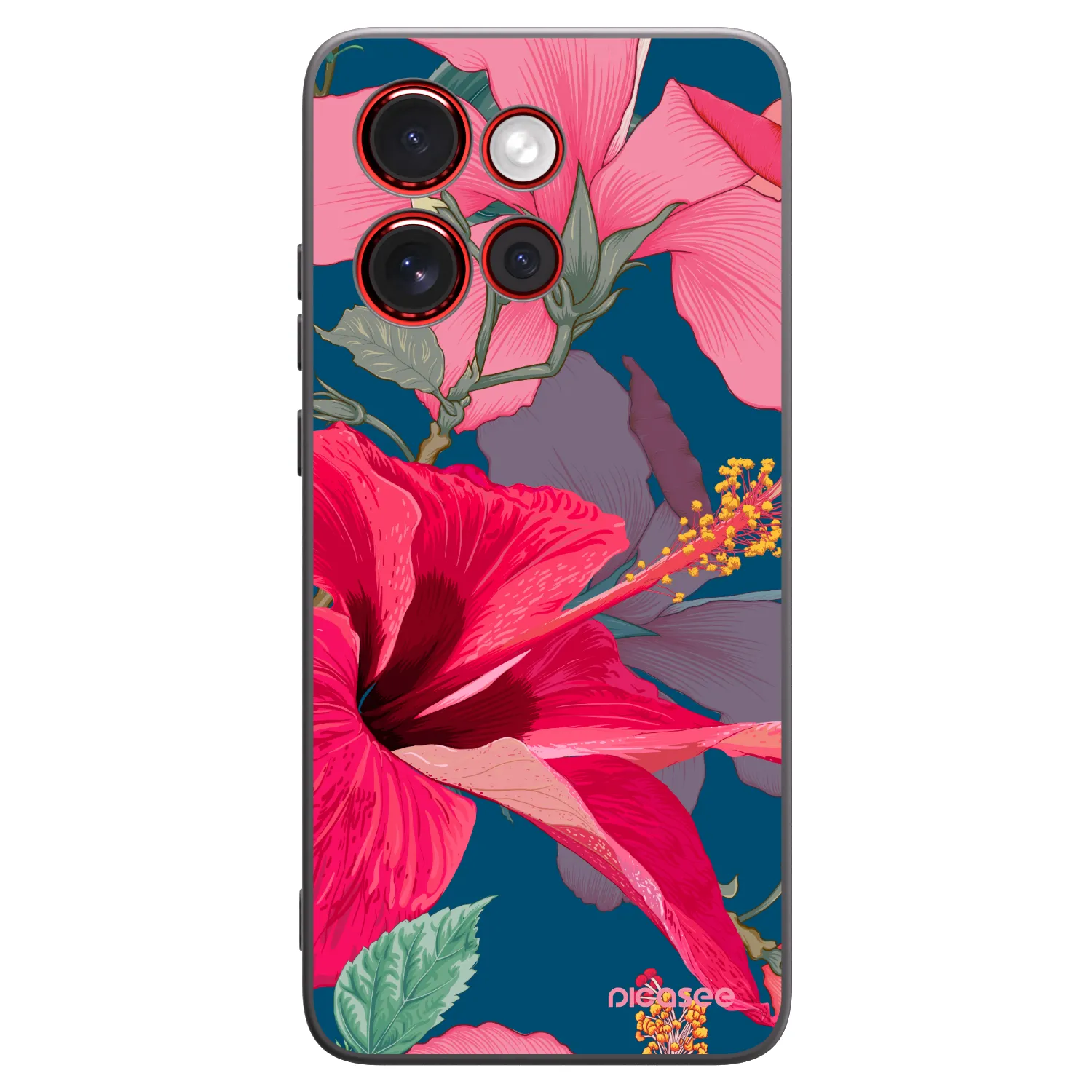 Picasee fekete szilikon tok az alábbi mobiltelefonokra Motorola Edge 60 Neo 5G - Hibiscus
